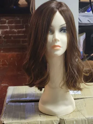 100% EUROPEAN VIRGIN NATURAL HUMAN HAIR WIG LIGHT BROWN 16''