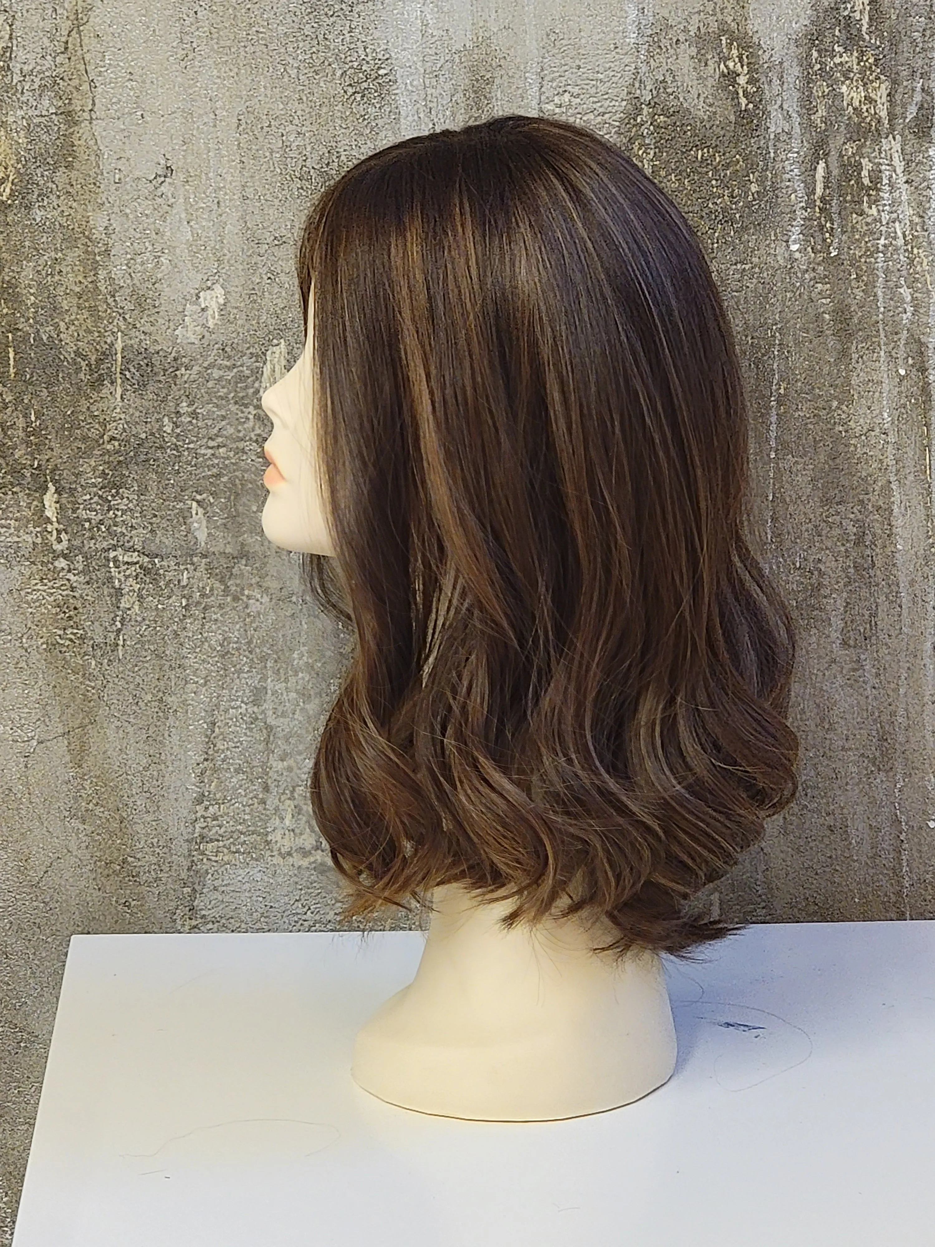 100% EUROPEAN VIRGIN NATURAL HUMAN HAIR WIG LIGHT BROWN 16''