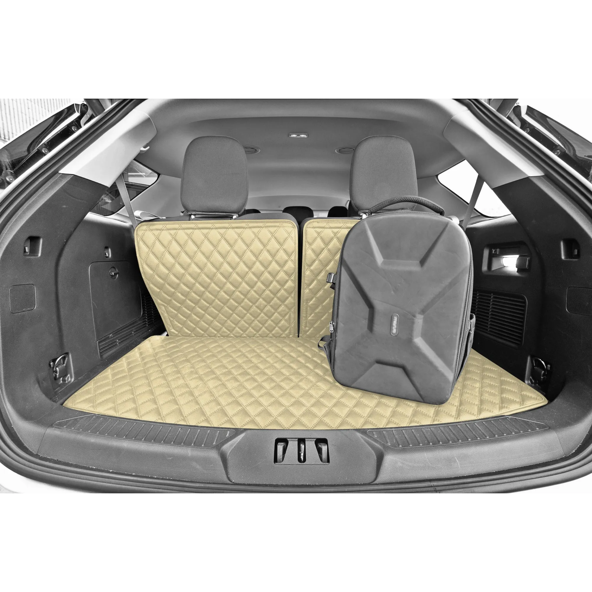 2020-2022 Ford Explorer Faux Leather Custom Fit Trunk Mats - Beige