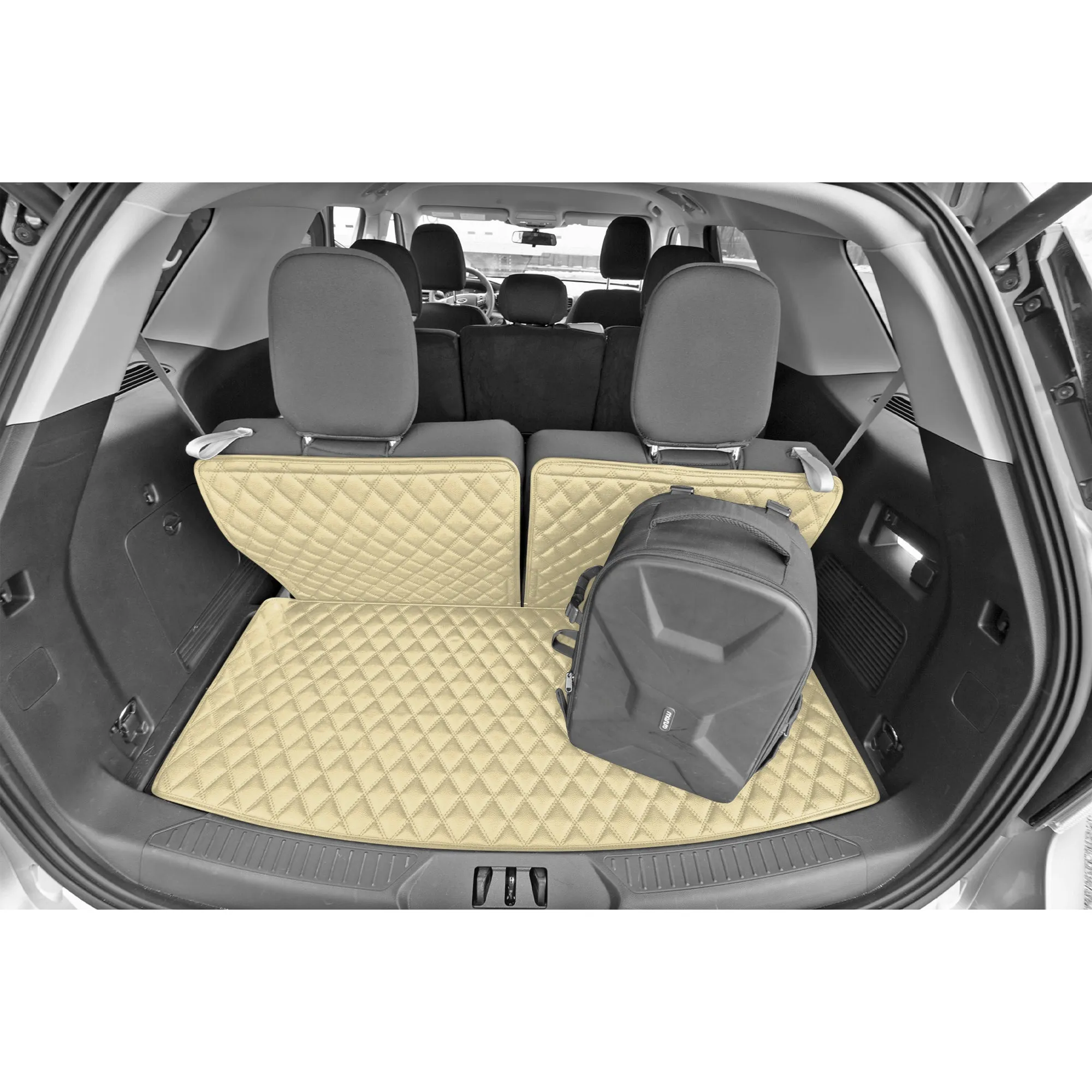 2020-2022 Ford Explorer Faux Leather Custom Fit Trunk Mats - Beige