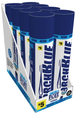 300ML Bulk Torch Blue Butane Refill - 8 Pieces Per Retail Ready Display 41737