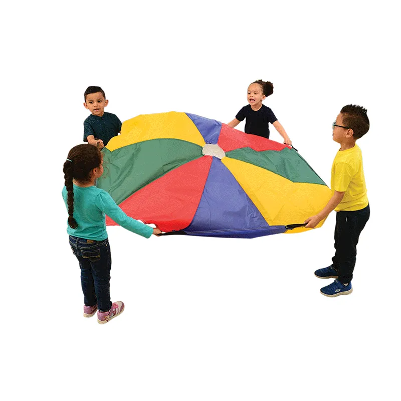 6 Ft "No Rip" Kids Parachute | Multicolor Durable Nylon with Handles & Storage Bag