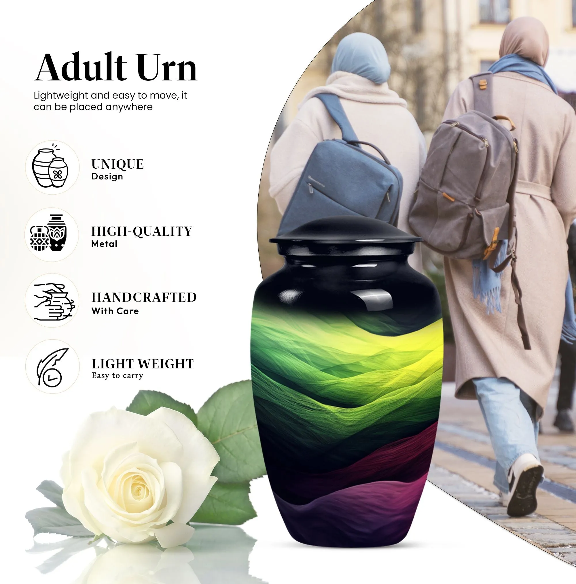 Abstract Remembrance: Embraced Memorial Urn For Ashes