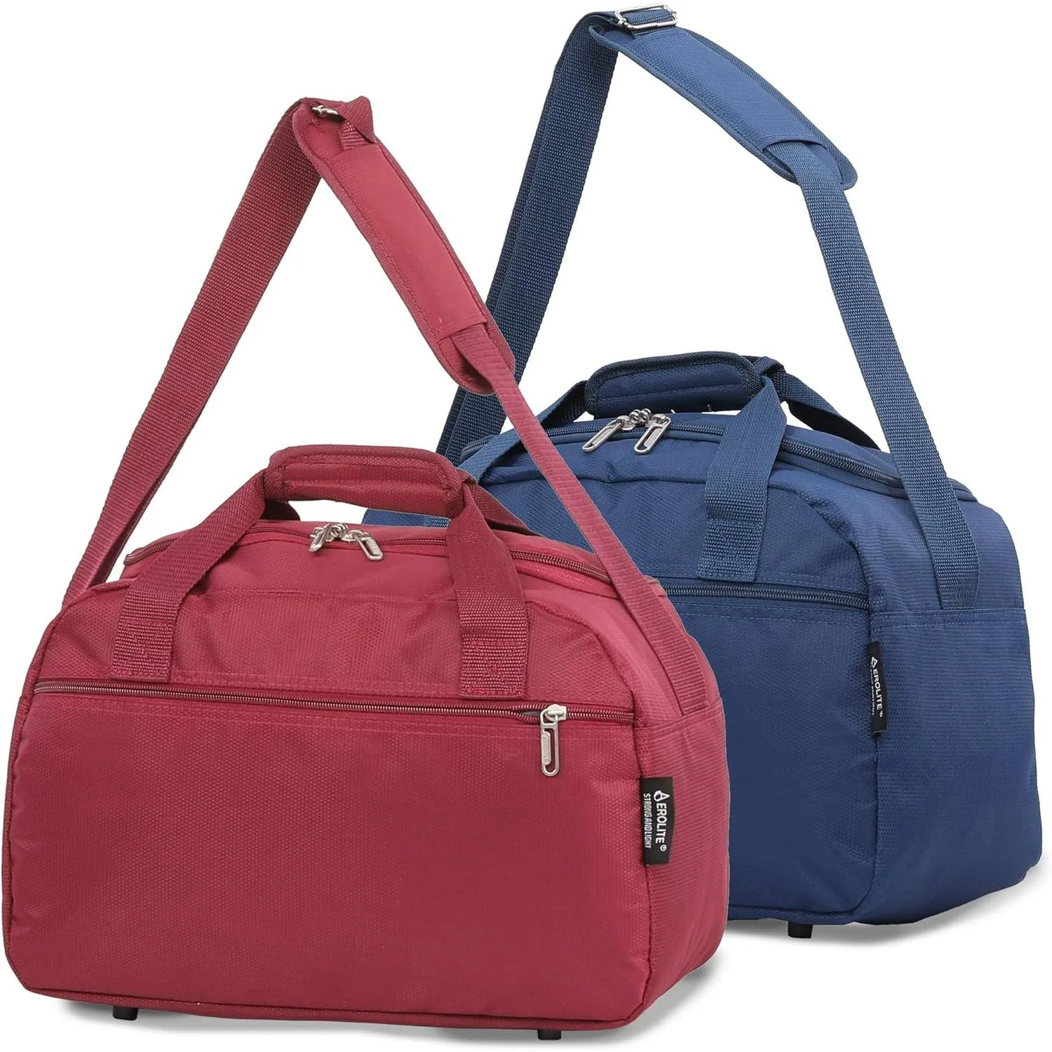 Aerolite Ryanair 40x20x25cm Cabin Bags with 5 Year Guarantee Maximum Size Carry On Premium Bag Holdall Small Lightweight Cabin Luggage Under seat Flight Travel Duffel Bag, Set of 2