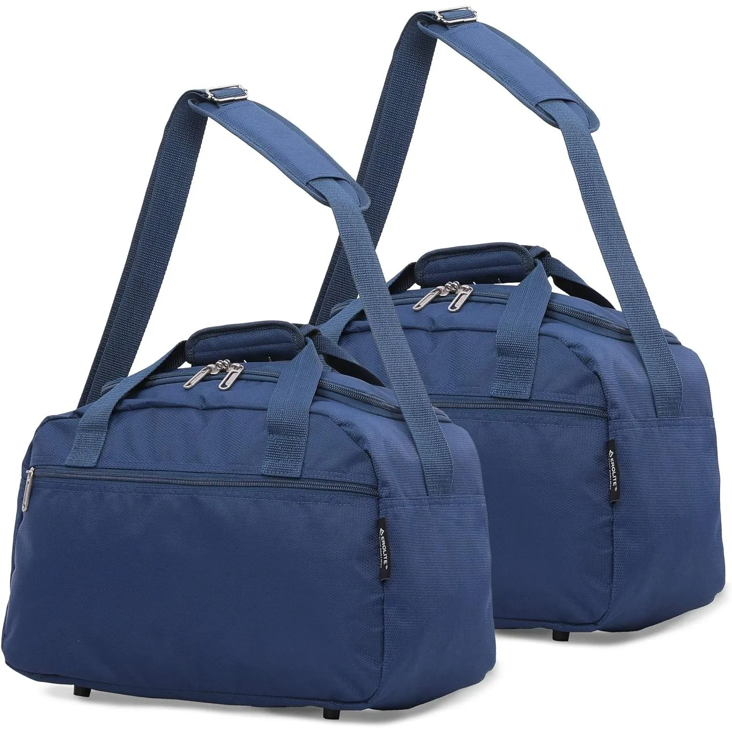 Aerolite Ryanair 40x20x25cm Cabin Bags with 5 Year Guarantee Maximum Size Carry On Premium Bag Holdall Small Lightweight Cabin Luggage Under seat Flight Travel Duffel Bag, Set of 2