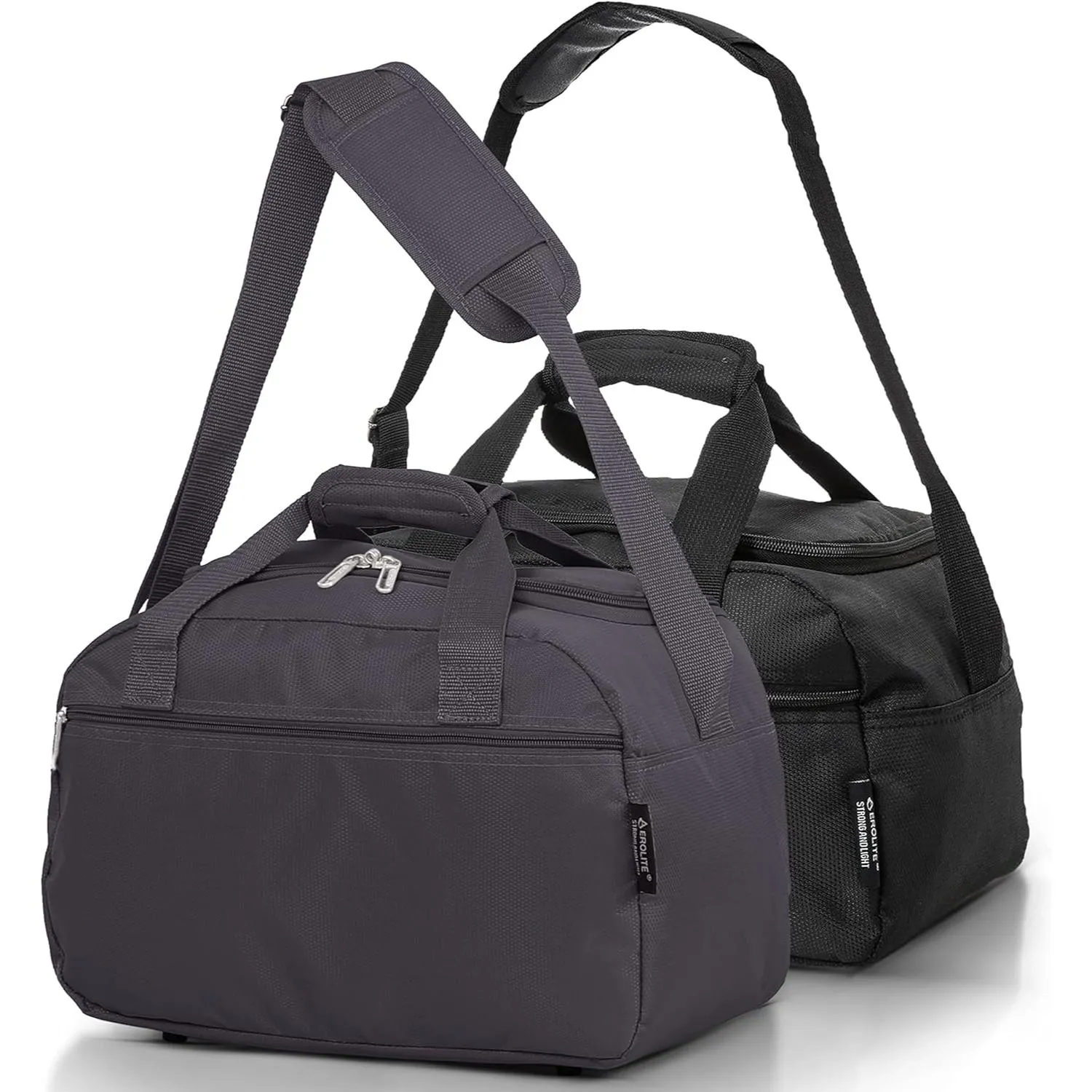 Aerolite Ryanair 40x20x25cm Cabin Bags with 5 Year Guarantee Maximum Size Carry On Premium Bag Holdall Small Lightweight Cabin Luggage Under seat Flight Travel Duffel Bag, Set of 2