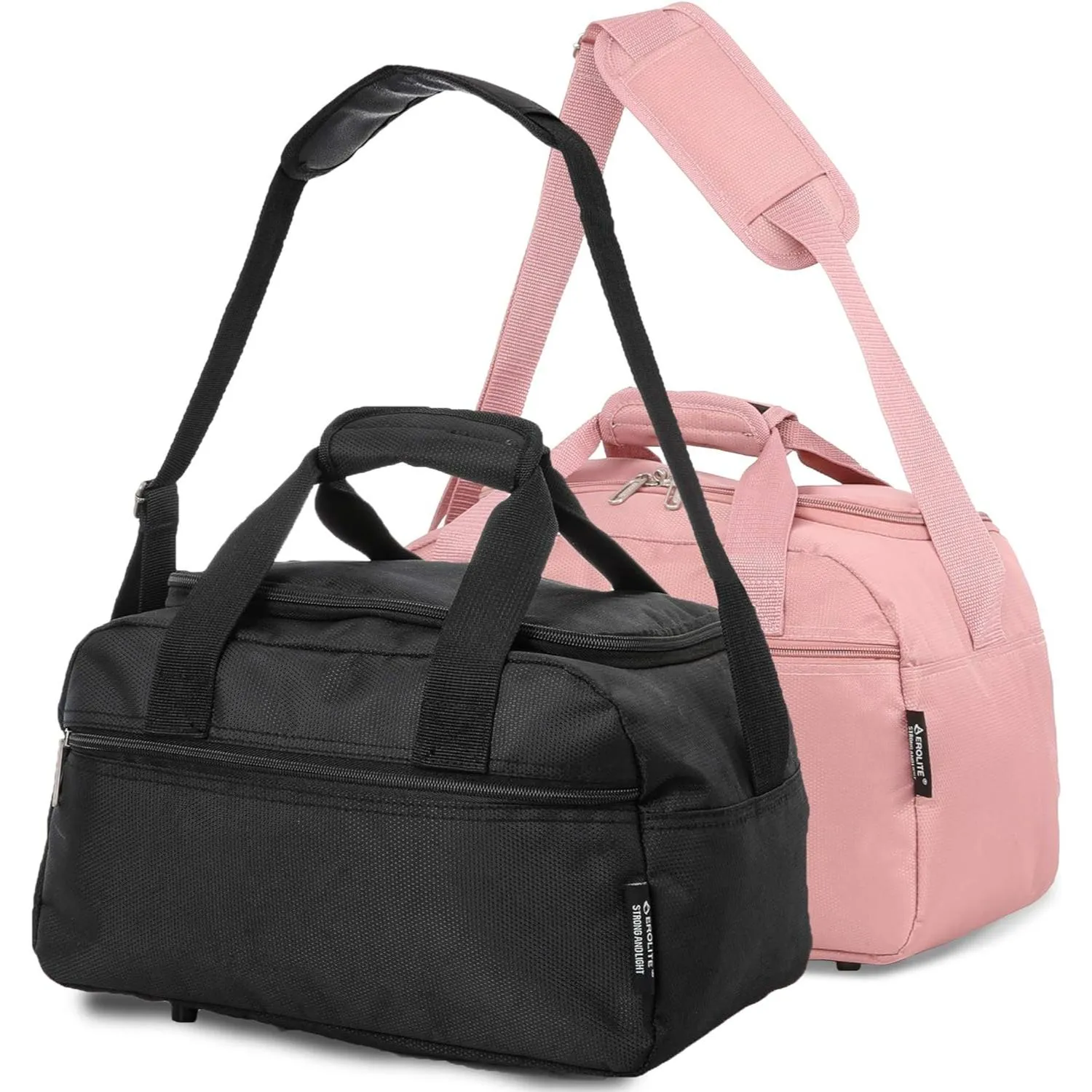 Aerolite Ryanair 40x20x25cm Cabin Bags with 5 Year Guarantee Maximum Size Carry On Premium Bag Holdall Small Lightweight Cabin Luggage Under seat Flight Travel Duffel Bag, Set of 2