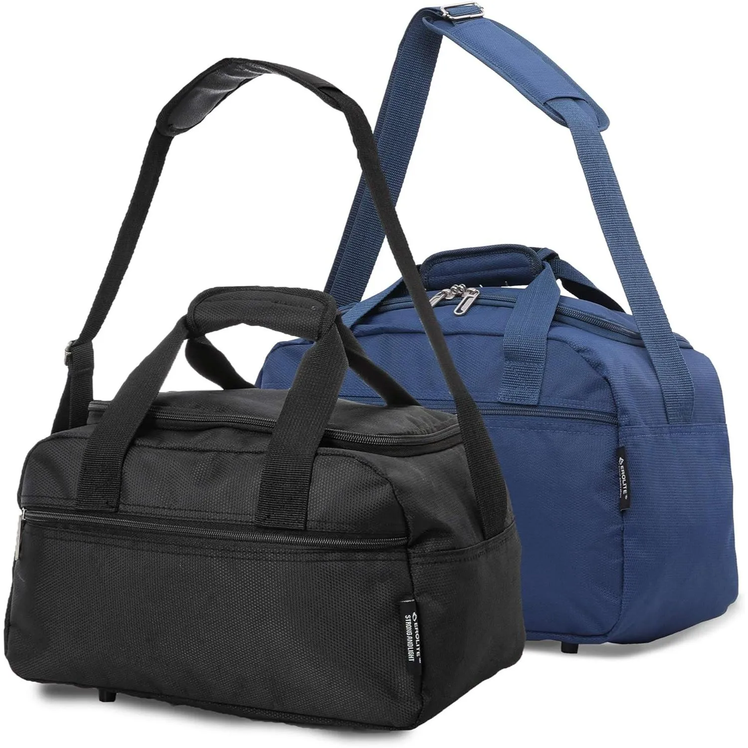 Aerolite Ryanair 40x20x25cm Cabin Bags with 5 Year Guarantee Maximum Size Carry On Premium Bag Holdall Small Lightweight Cabin Luggage Under seat Flight Travel Duffel Bag, Set of 2