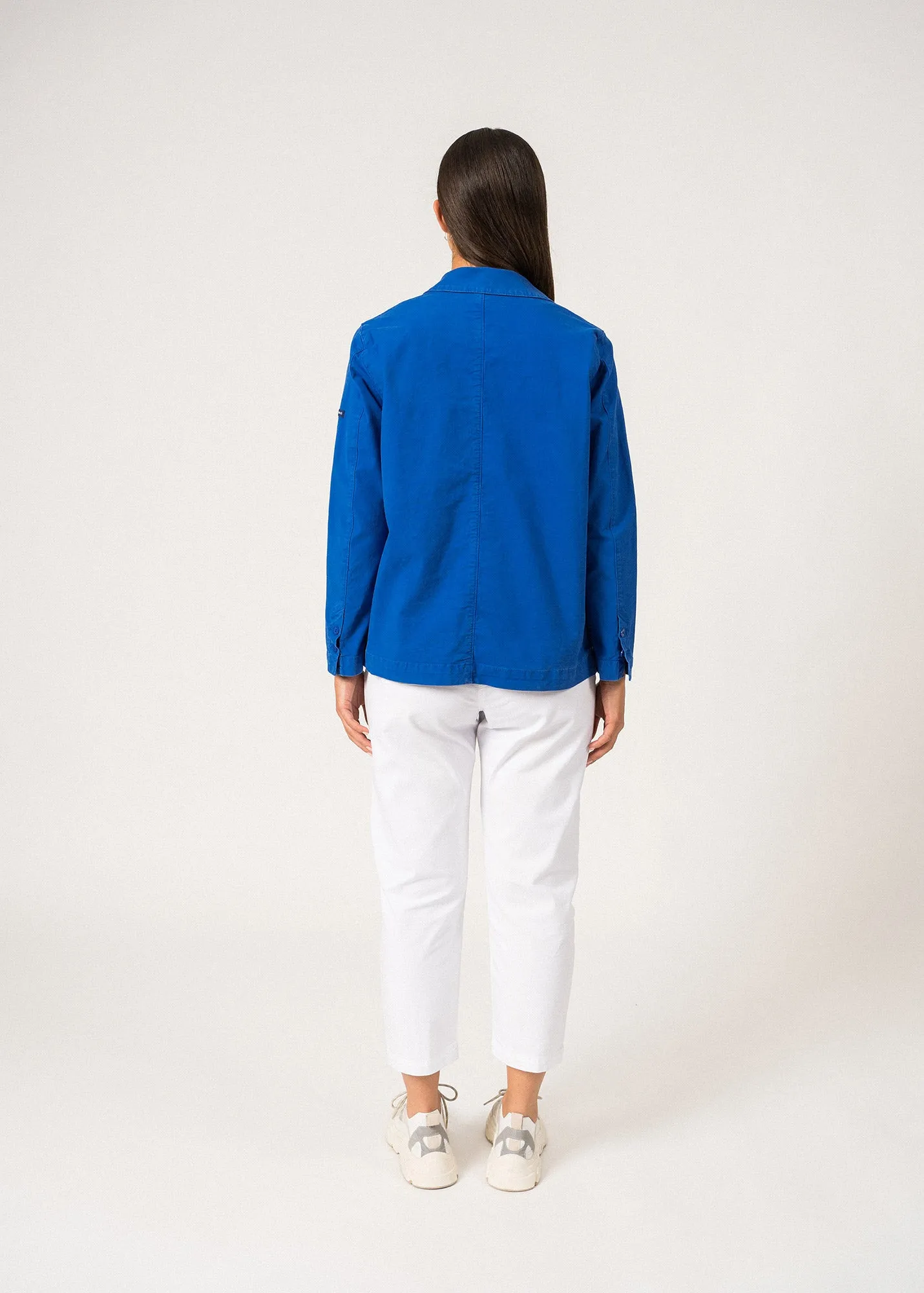 ALIZE - French Chore Jacket for Women | Workwear Cotton Canvas (MER BLUE)