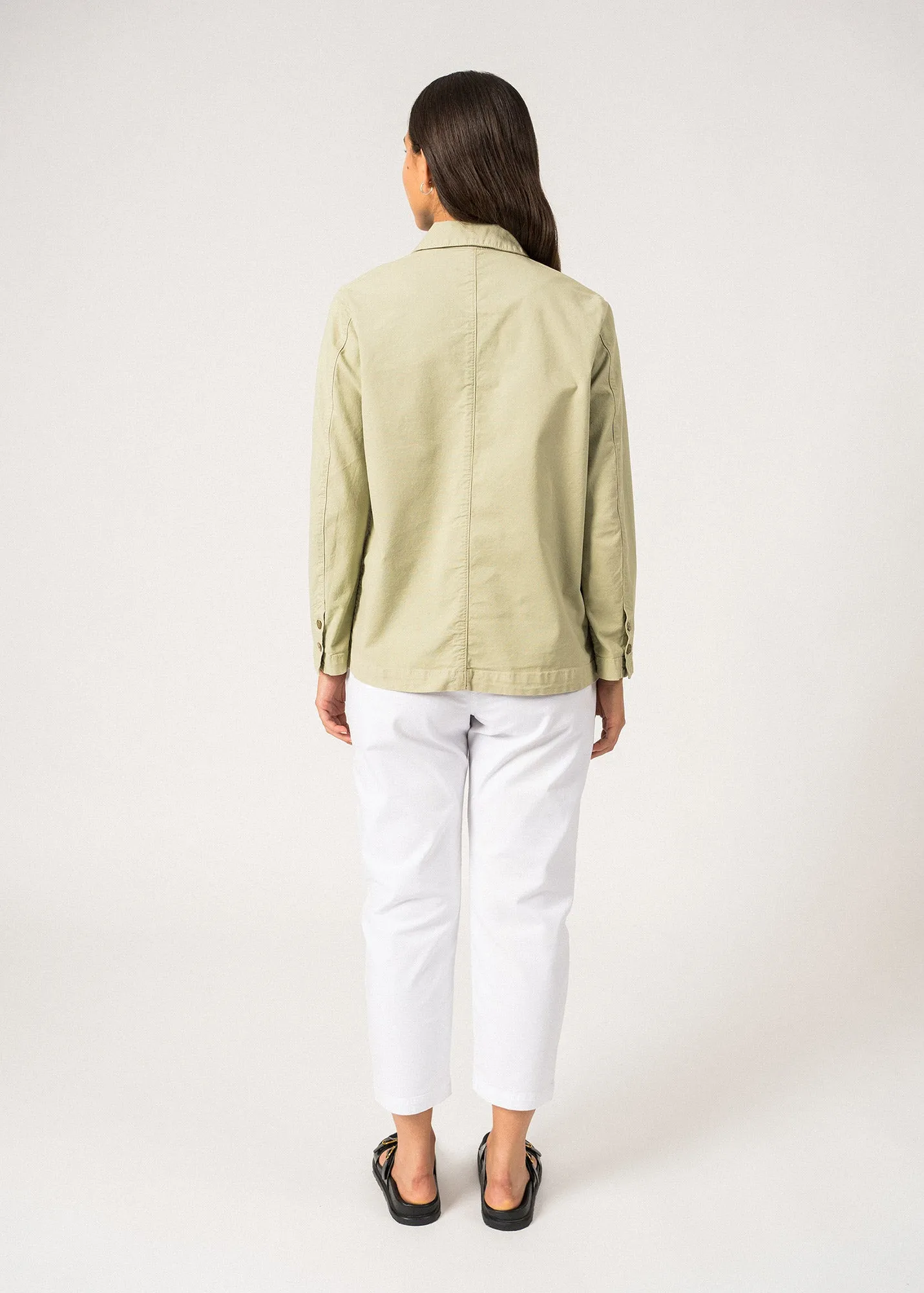 ALIZE - French Chore Jacket for Women | Workwear Cotton Canvas (SOFT ALMOND)