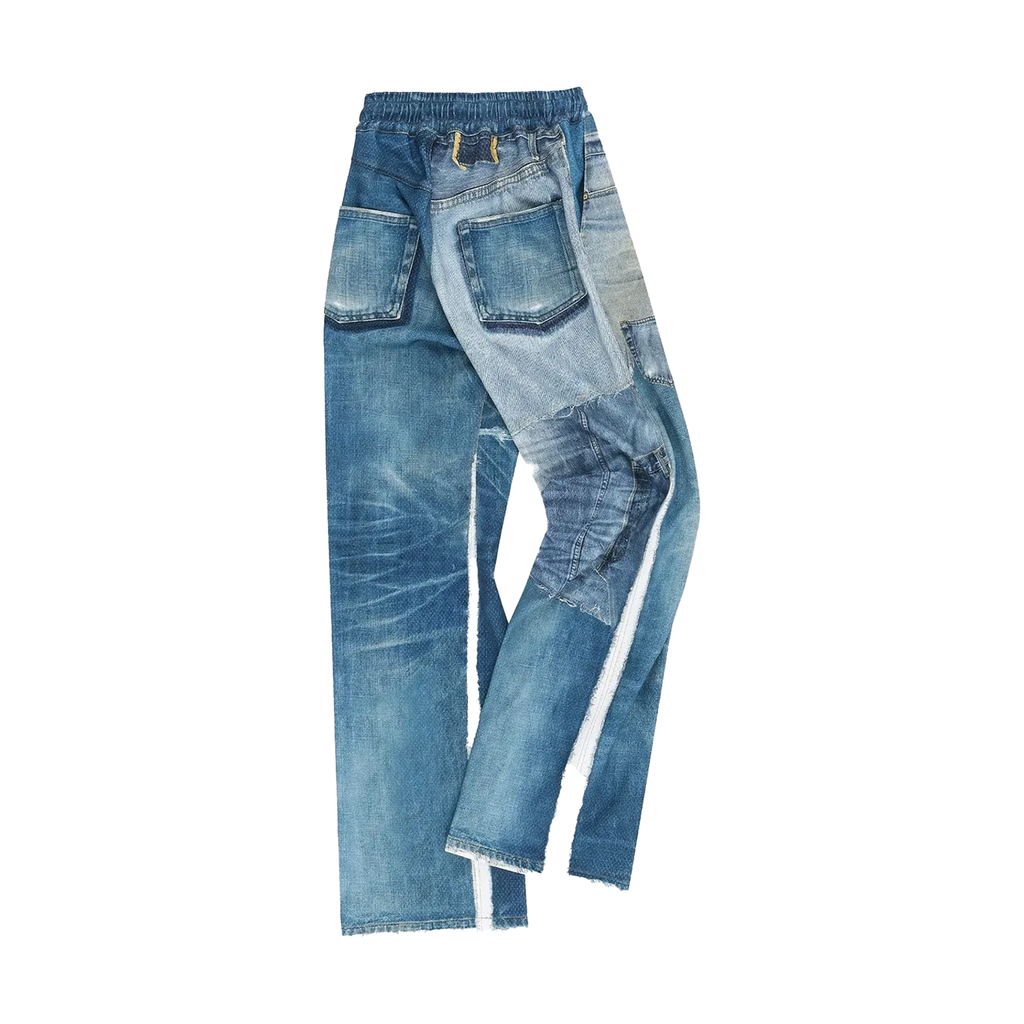 Andersson Bell Unisex Denim Trompe L'Oeil Mesh Pants Blue APA828U