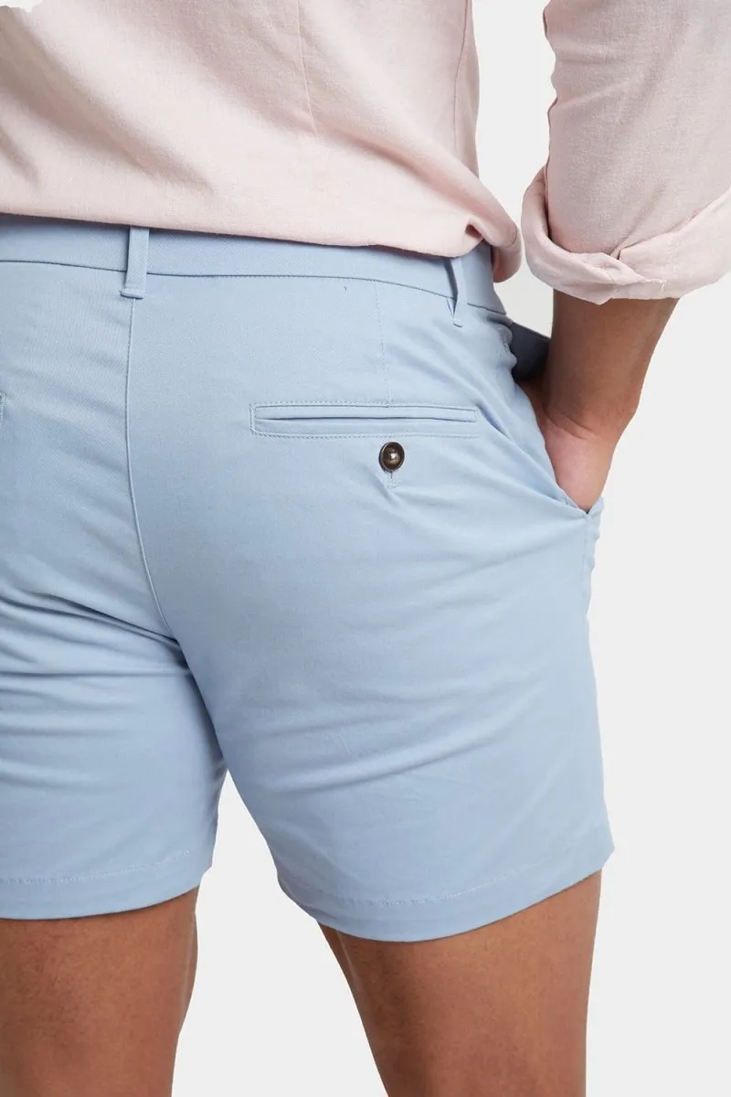 Athletic Fit Chino Shorts 5" in Soft Blue