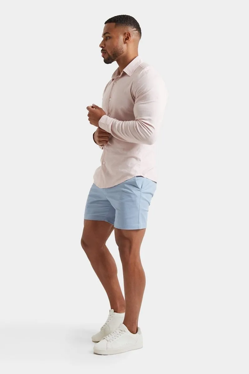 Athletic Fit Chino Shorts 5" in Soft Blue