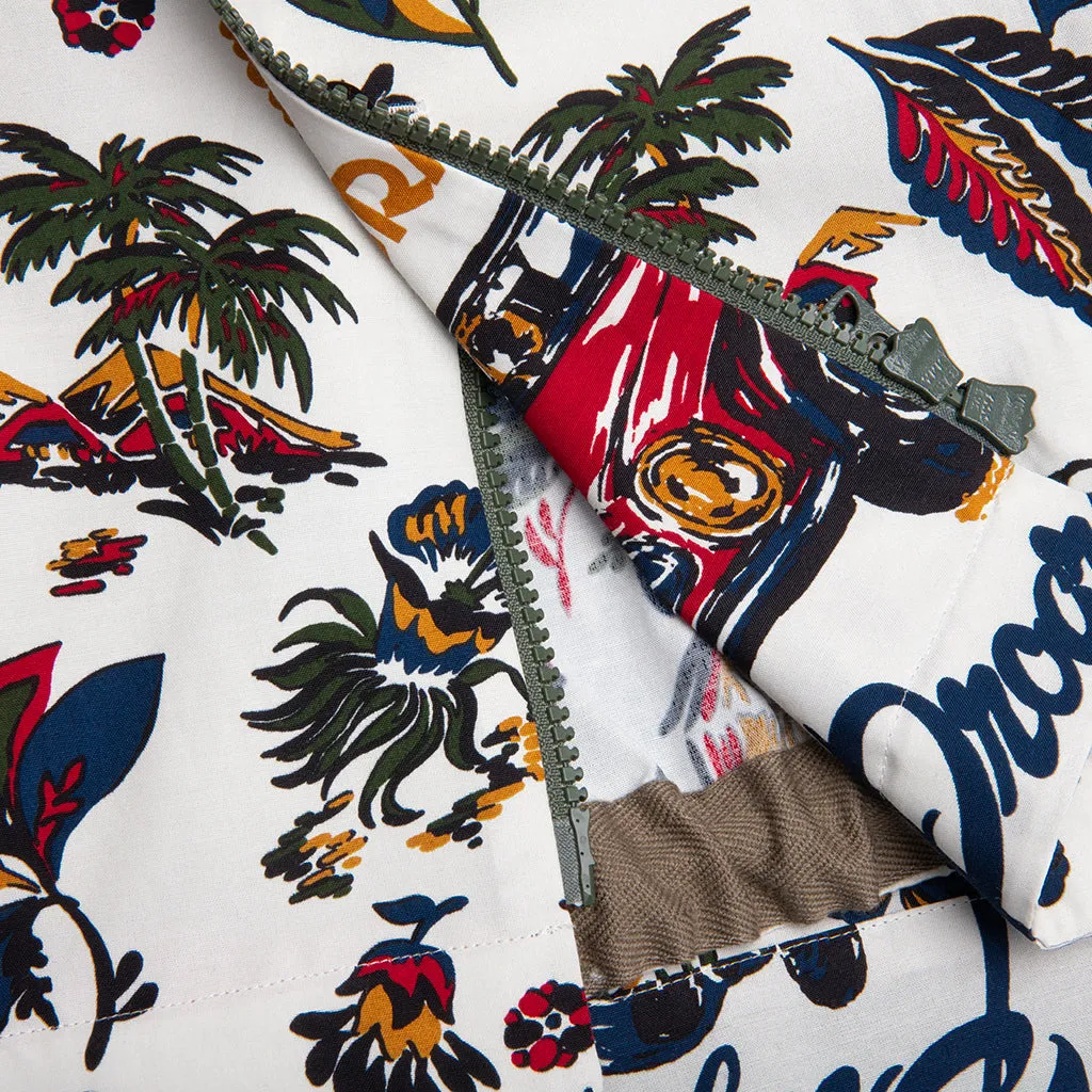 Car Race Tropical Print Shirt - Ivory