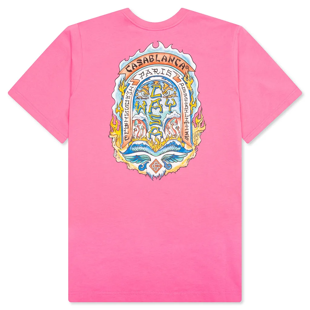 Casa Way Skate Printed T-Shirt - Pink