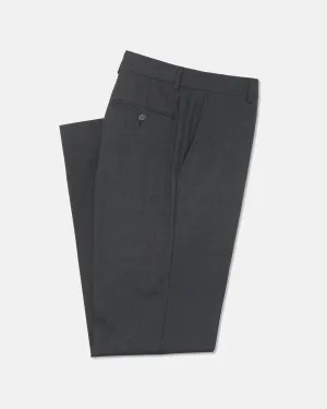CHARCOAL GREY TROPICAL WOOL TROUSERS