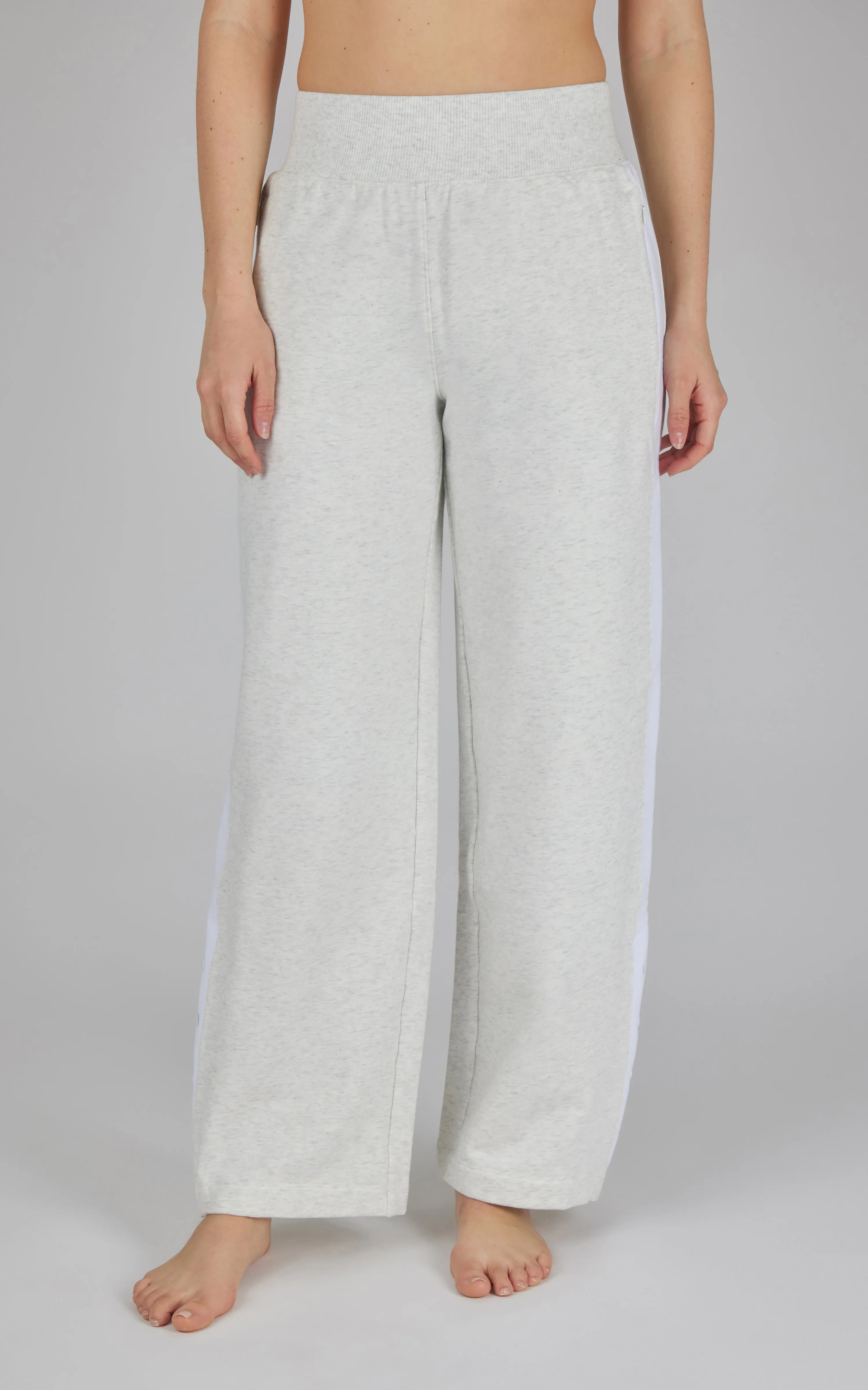 Cloud Plush Wide Leg Pant with Snap Detail