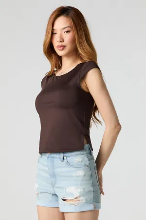 Contour Cap Sleeve Side Slit Top