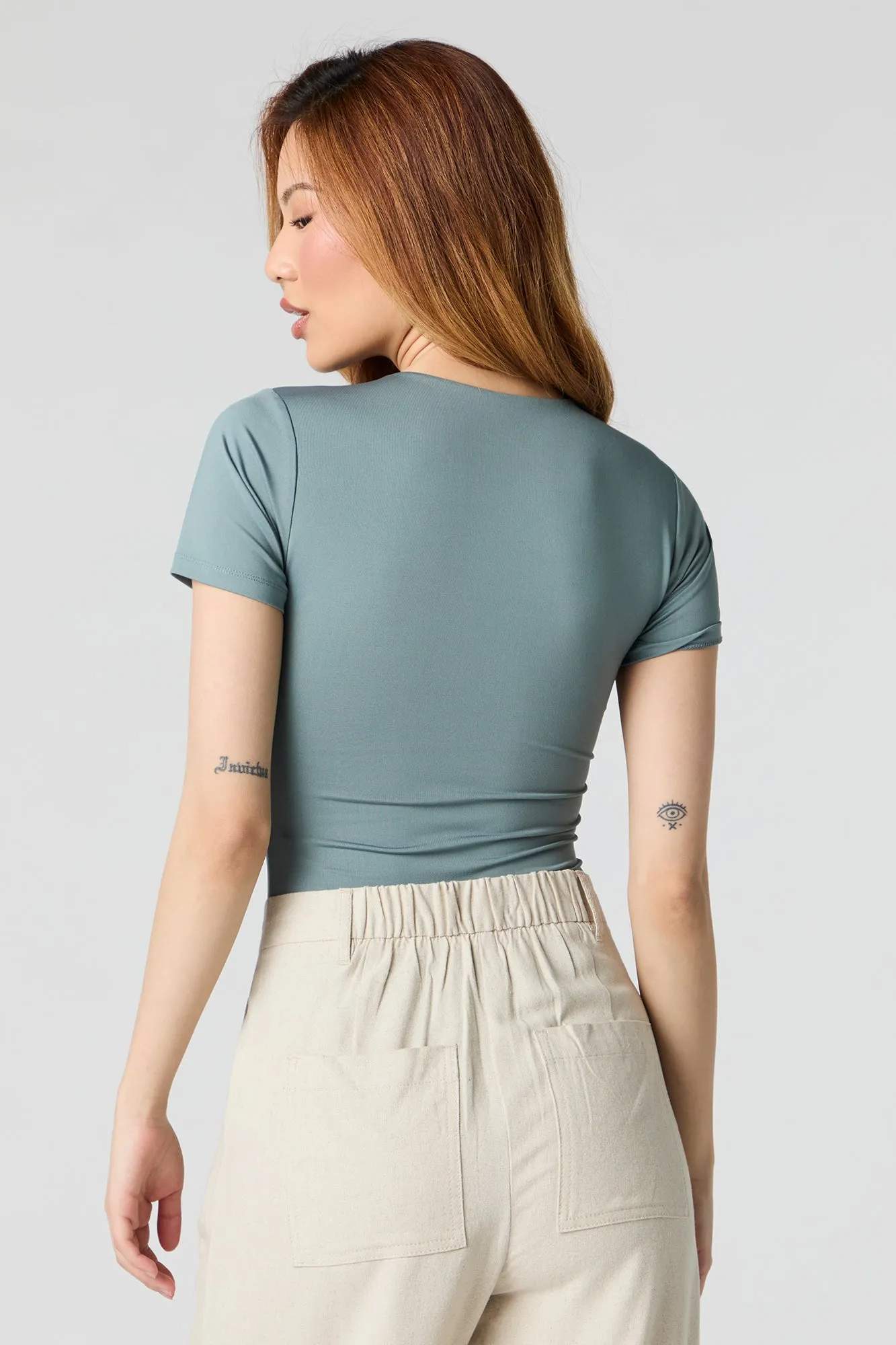 Contour Round Neck Short Sleeve Bodysuit