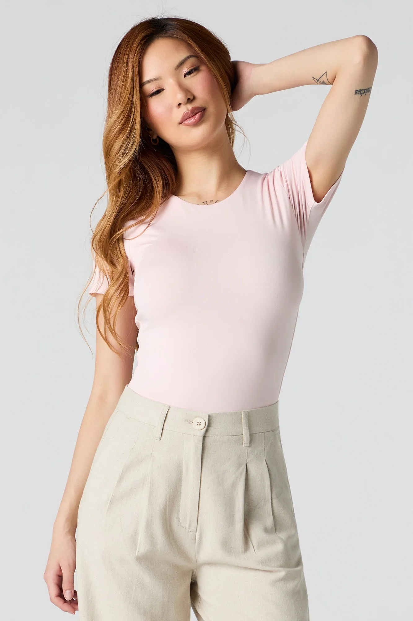 Contour Round Neck Short Sleeve Bodysuit