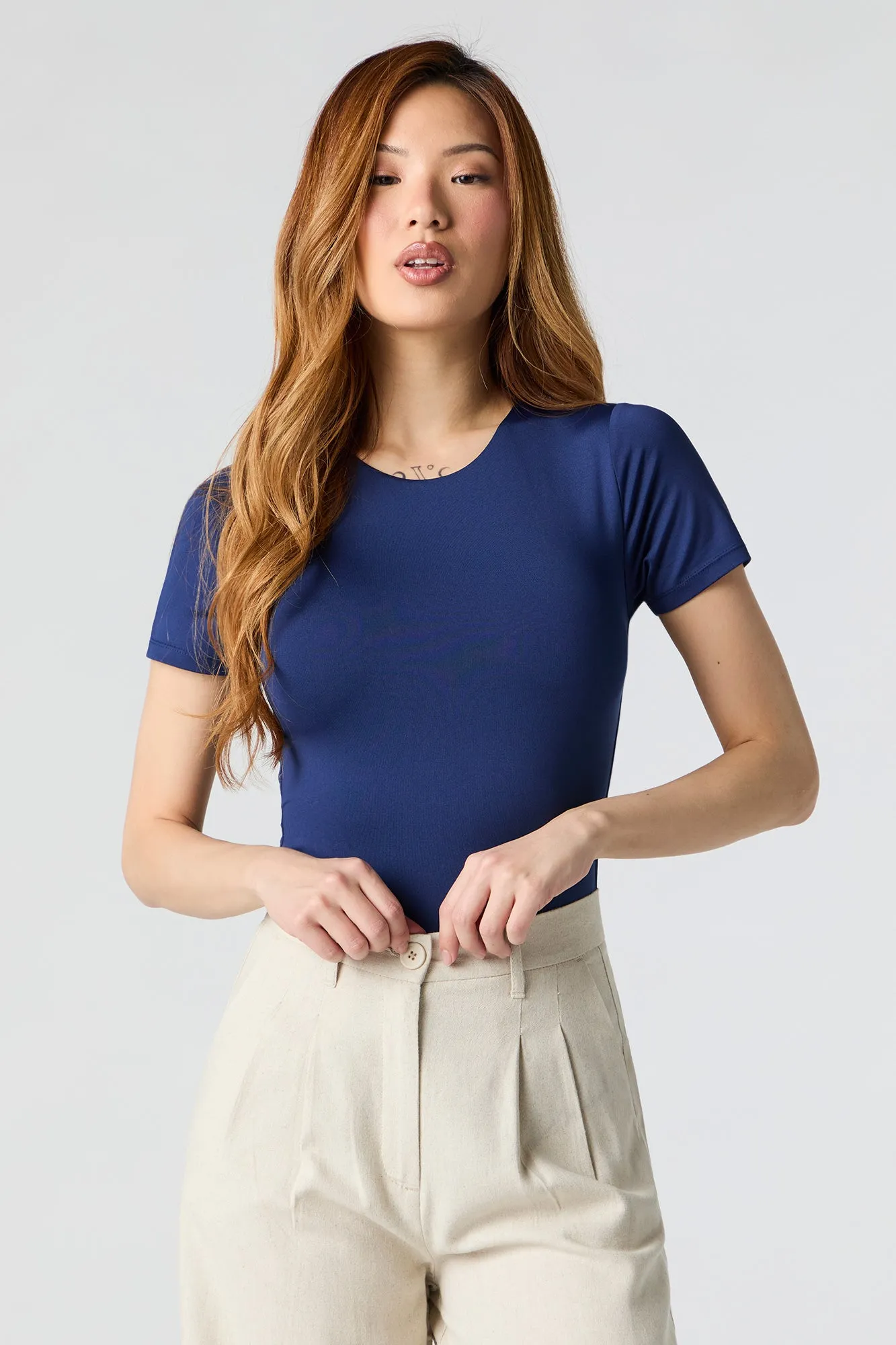 Contour Round Neck Short Sleeve Bodysuit