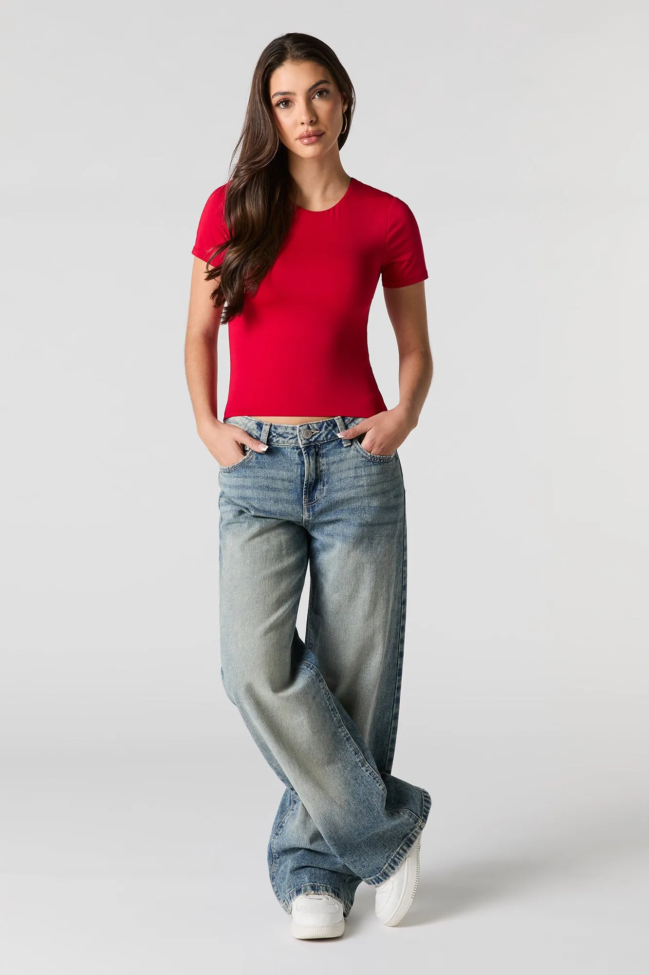 Contour Round Neck Short Sleeve Top