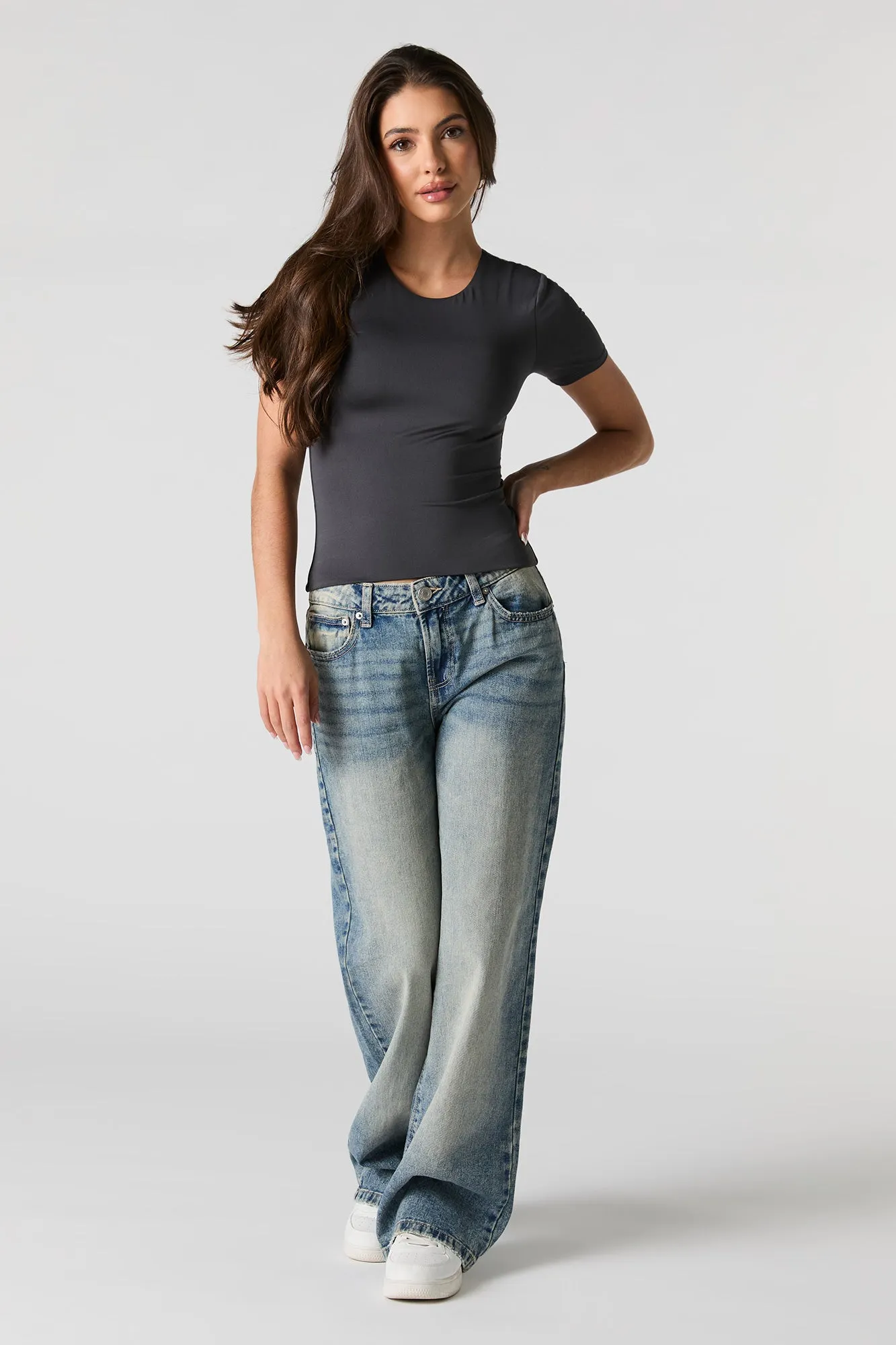 Contour Round Neck Short Sleeve Top