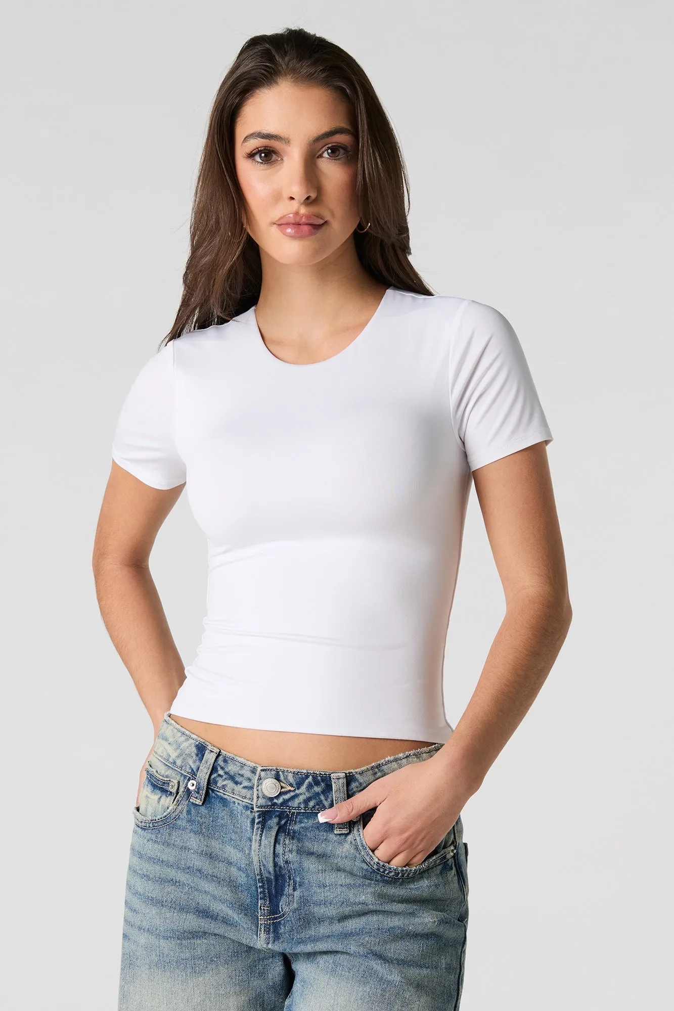 Contour Round Neck Short Sleeve Top