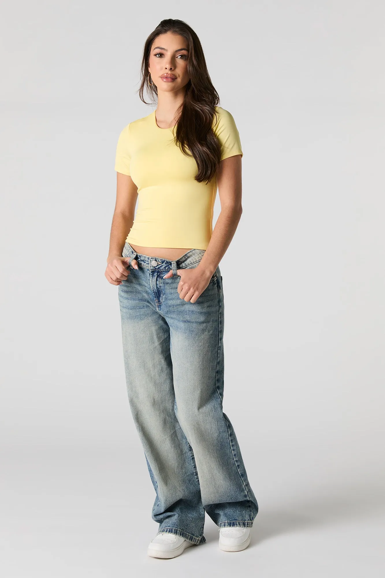 Contour Round Neck Short Sleeve Top