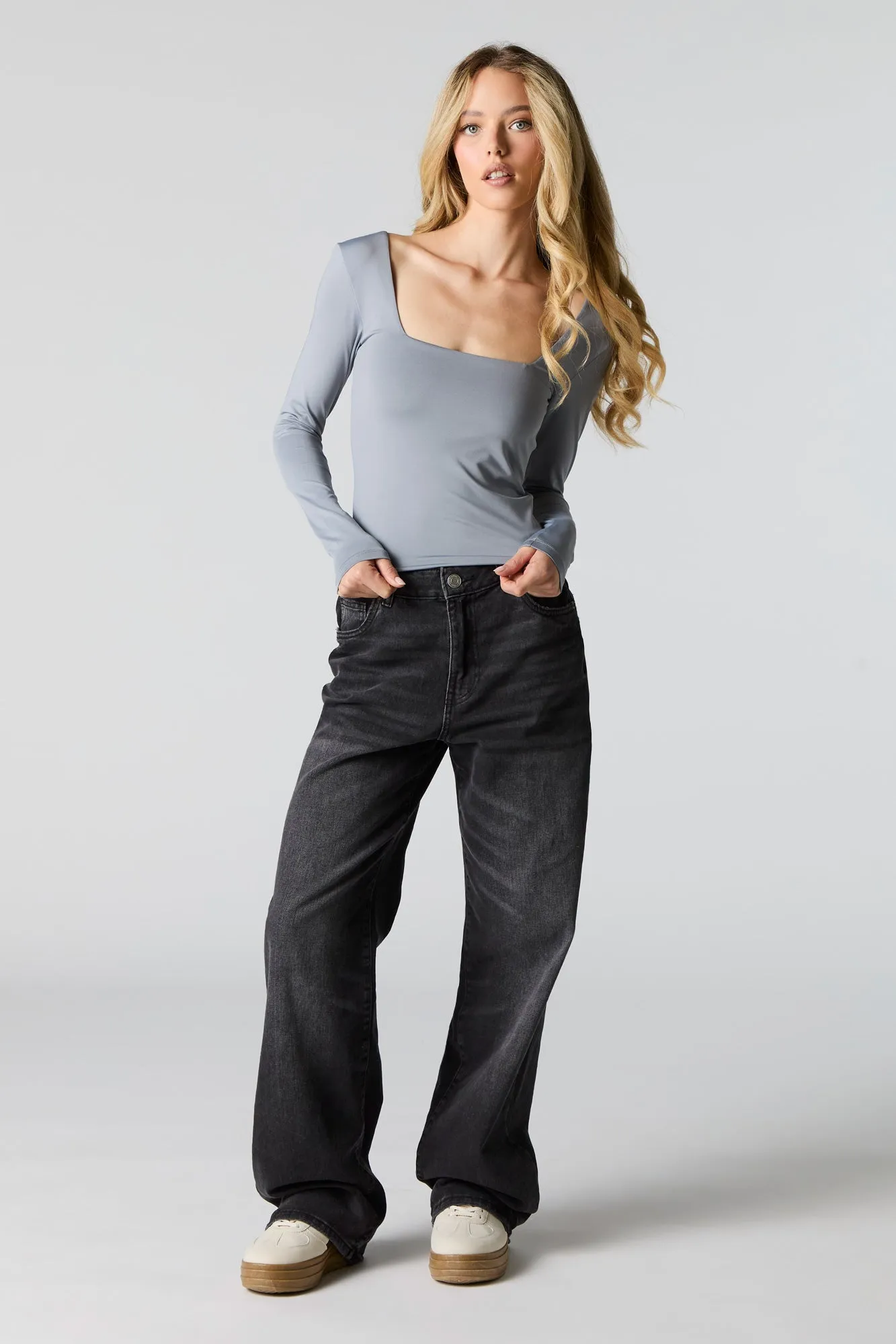 Contour Square Neck Long Sleeve Top