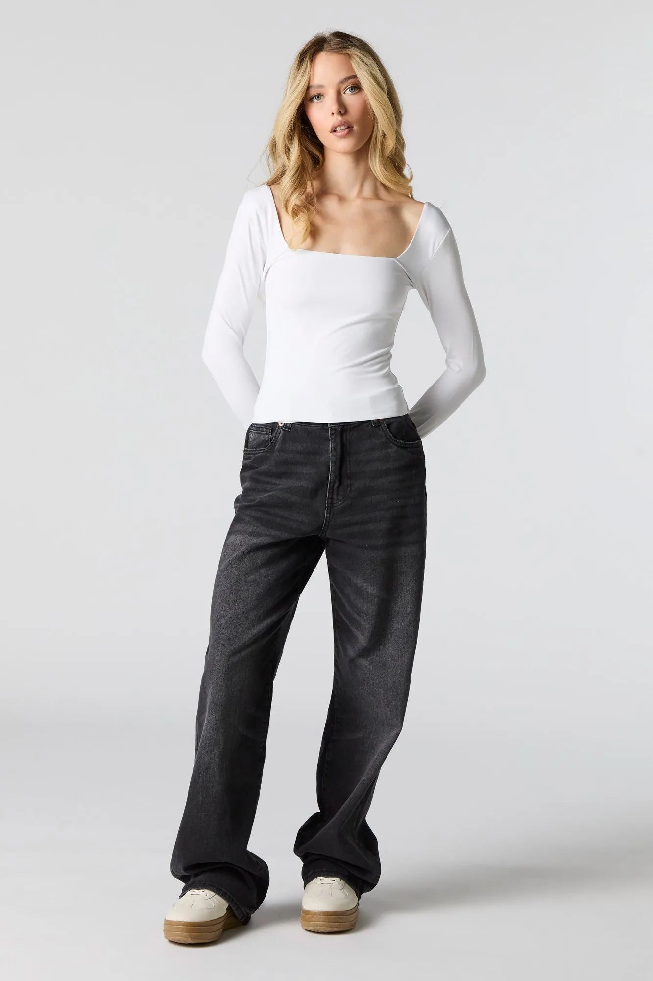 Contour Square Neck Long Sleeve Top