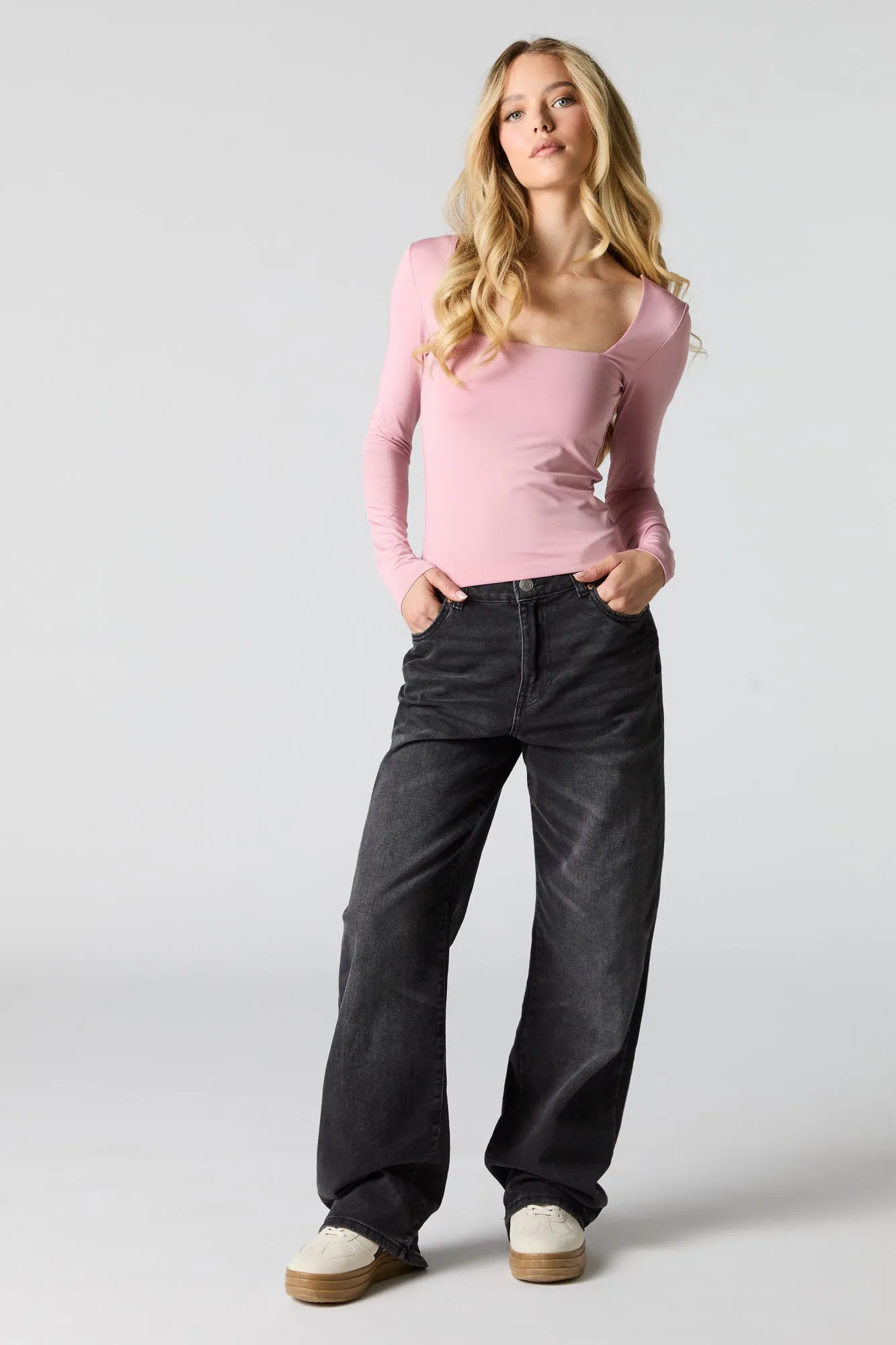 Contour Square Neck Long Sleeve Top