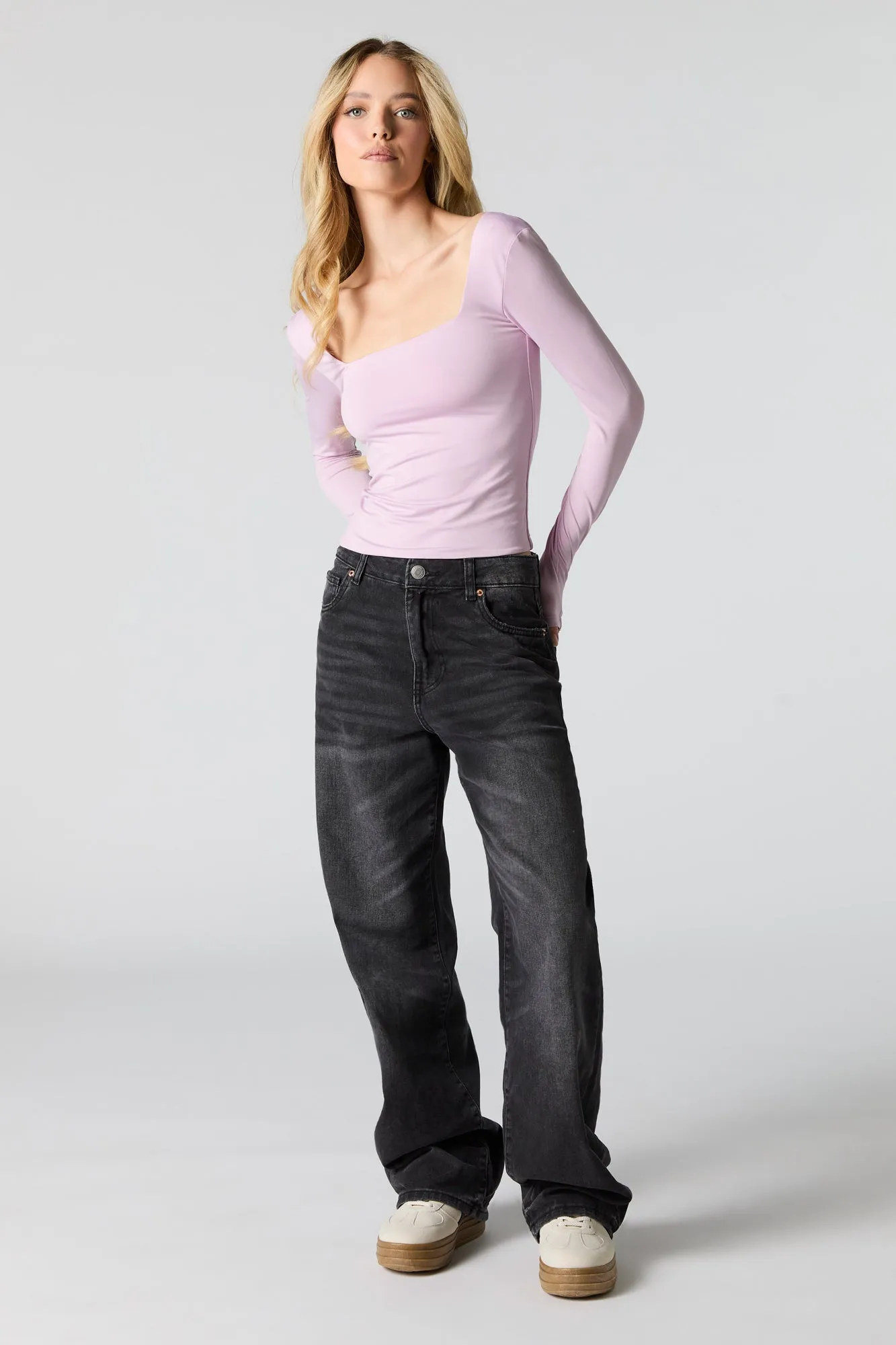 Contour Square Neck Long Sleeve Top