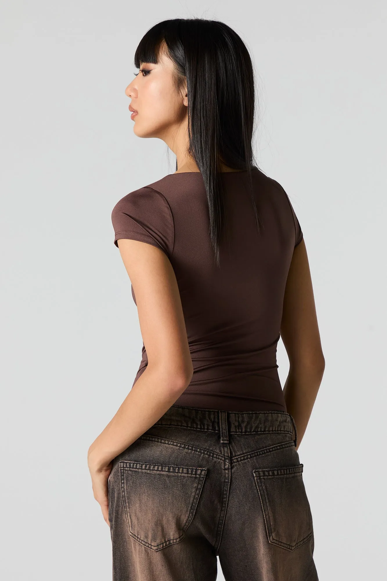 Contour Square Neck Short Sleeve Bodysuit