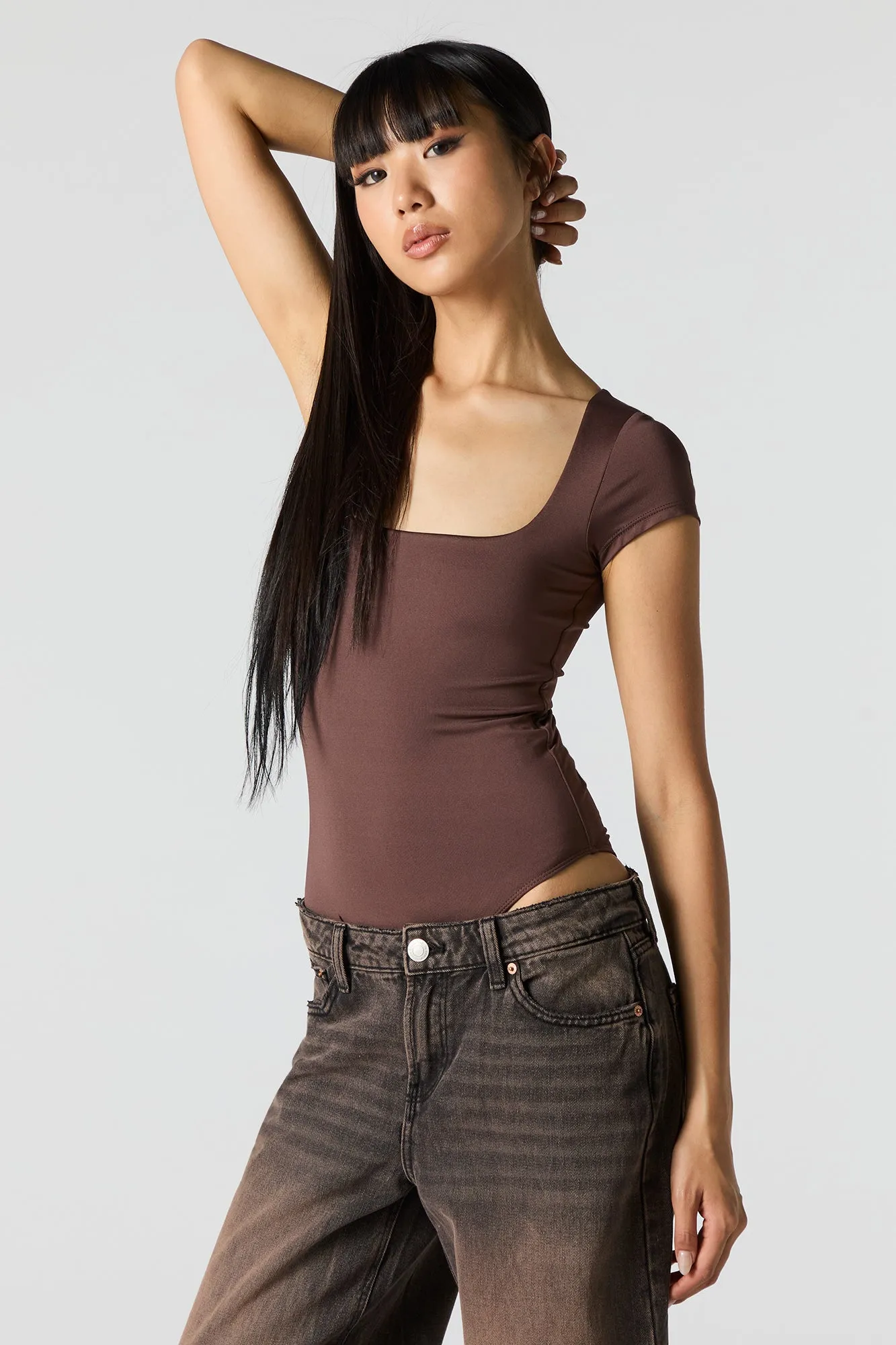 Contour Square Neck Short Sleeve Bodysuit