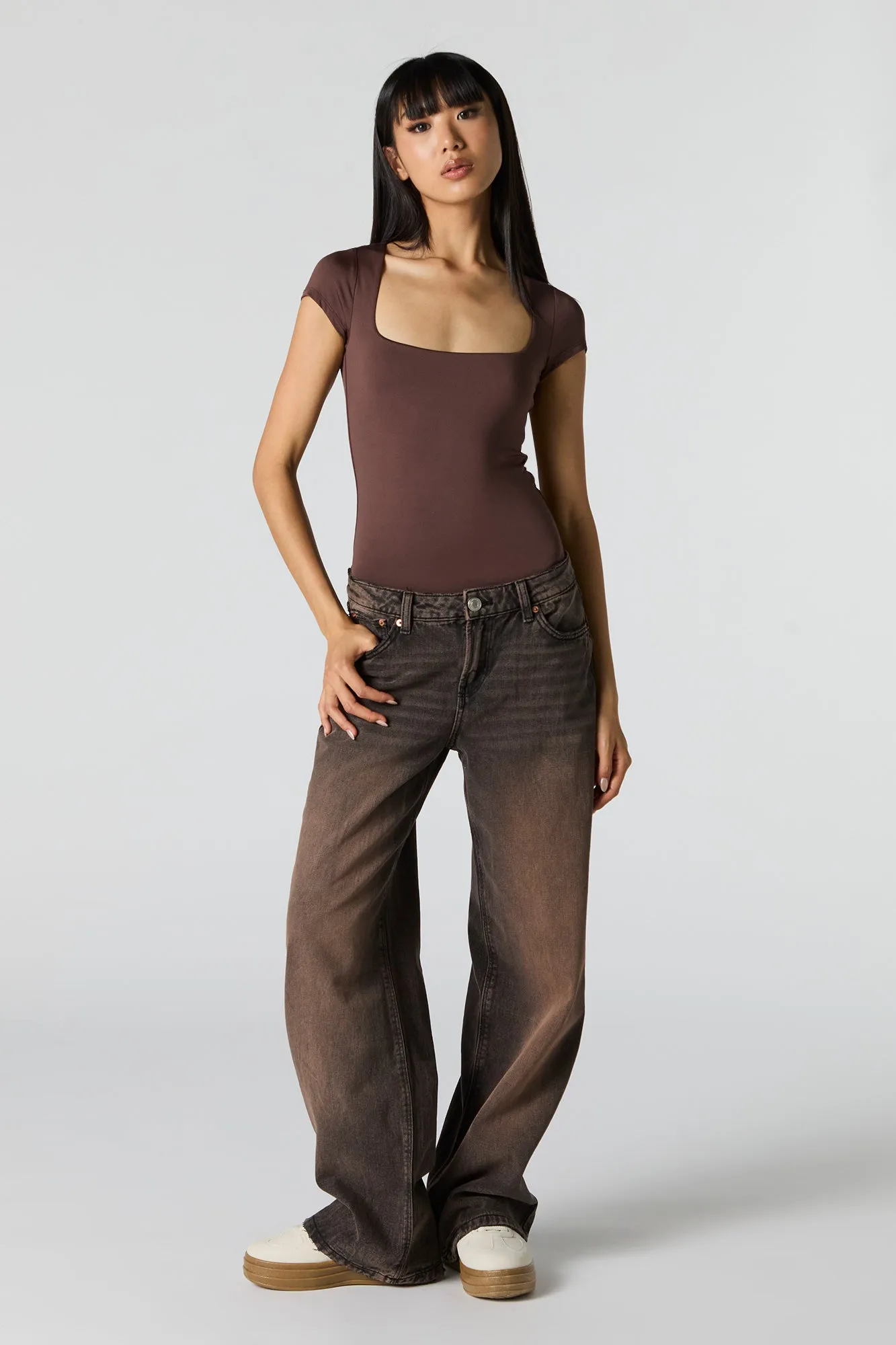 Contour Square Neck Short Sleeve Bodysuit