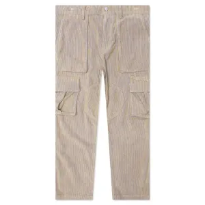Corduroy Logo Cargo Pants - Beige Wash