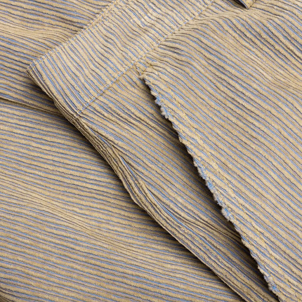 Corduroy Logo Cargo Pants - Beige Wash