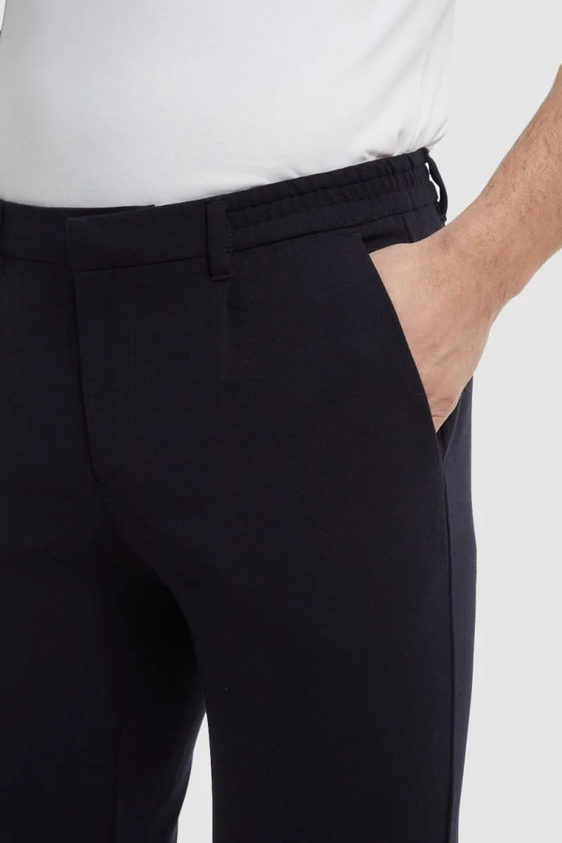 Cropped Pleated Pants in Navy