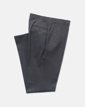 DARK BROWN TROPICAL WOOL TROUSERS