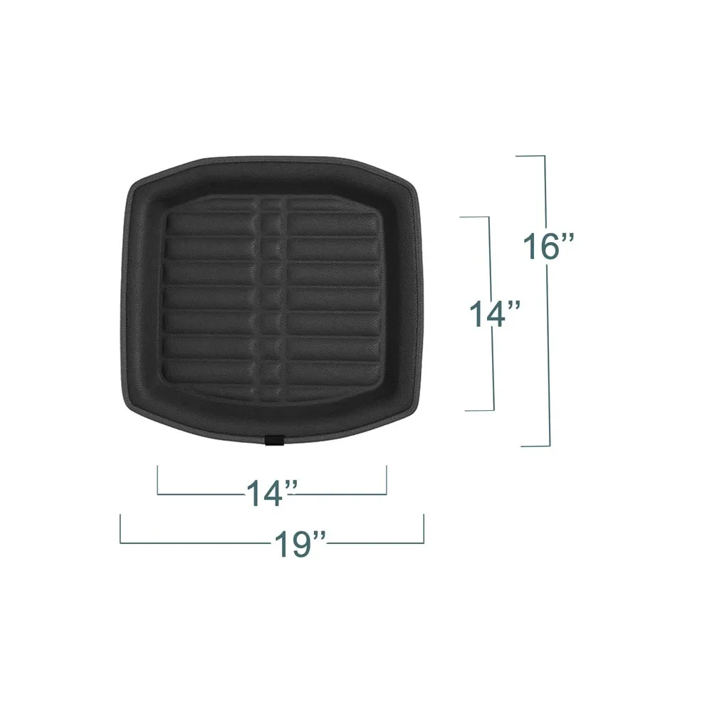 Deep Tray Non-Slip Faux Leather Floor Mats - Full Set Gray