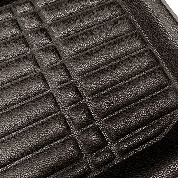 Deep Tray Non-Slip Faux Leather Floor Mats - Full Set Red