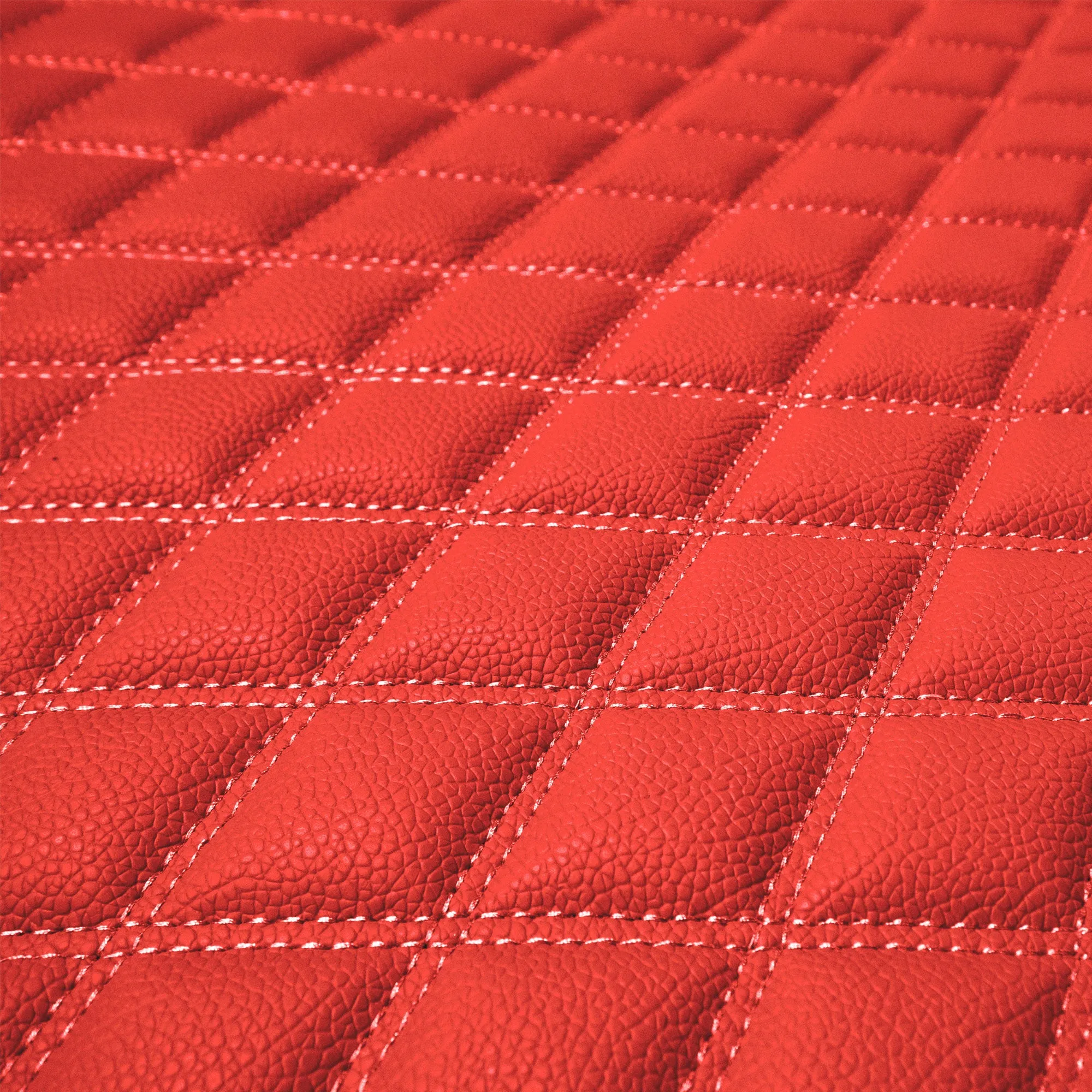 Deluxe Heavy-Duty Diamond Pattern Multi-Purpose Non-Slip Faux Leather Cargo Liner Red, 46