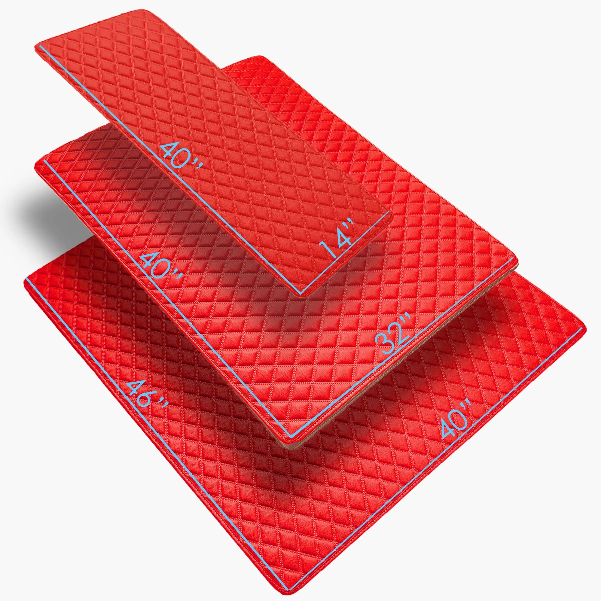 Deluxe Heavy-Duty Diamond Pattern Multi-Purpose Non-Slip Faux Leather Cargo Liner Red, 46