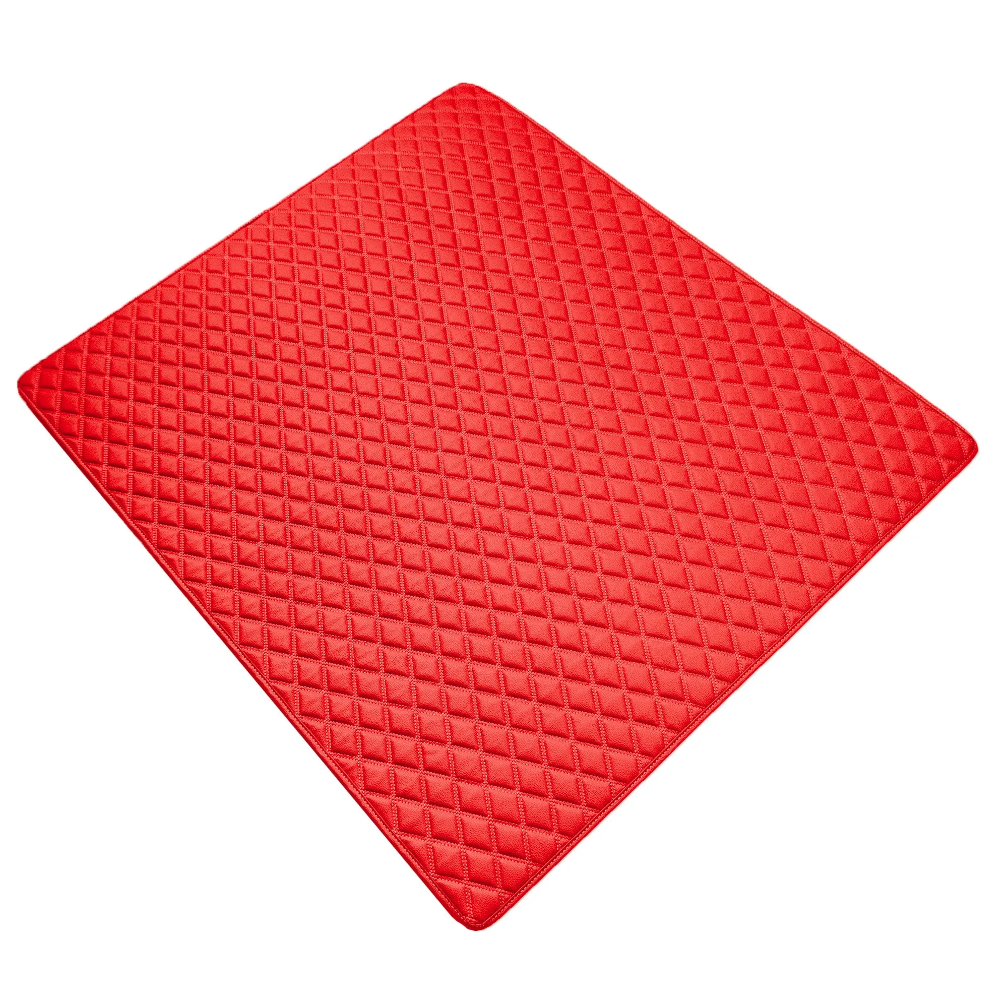 Deluxe Heavy-Duty Diamond Pattern Multi-Purpose Non-Slip Faux Leather Cargo Liner Red, 46