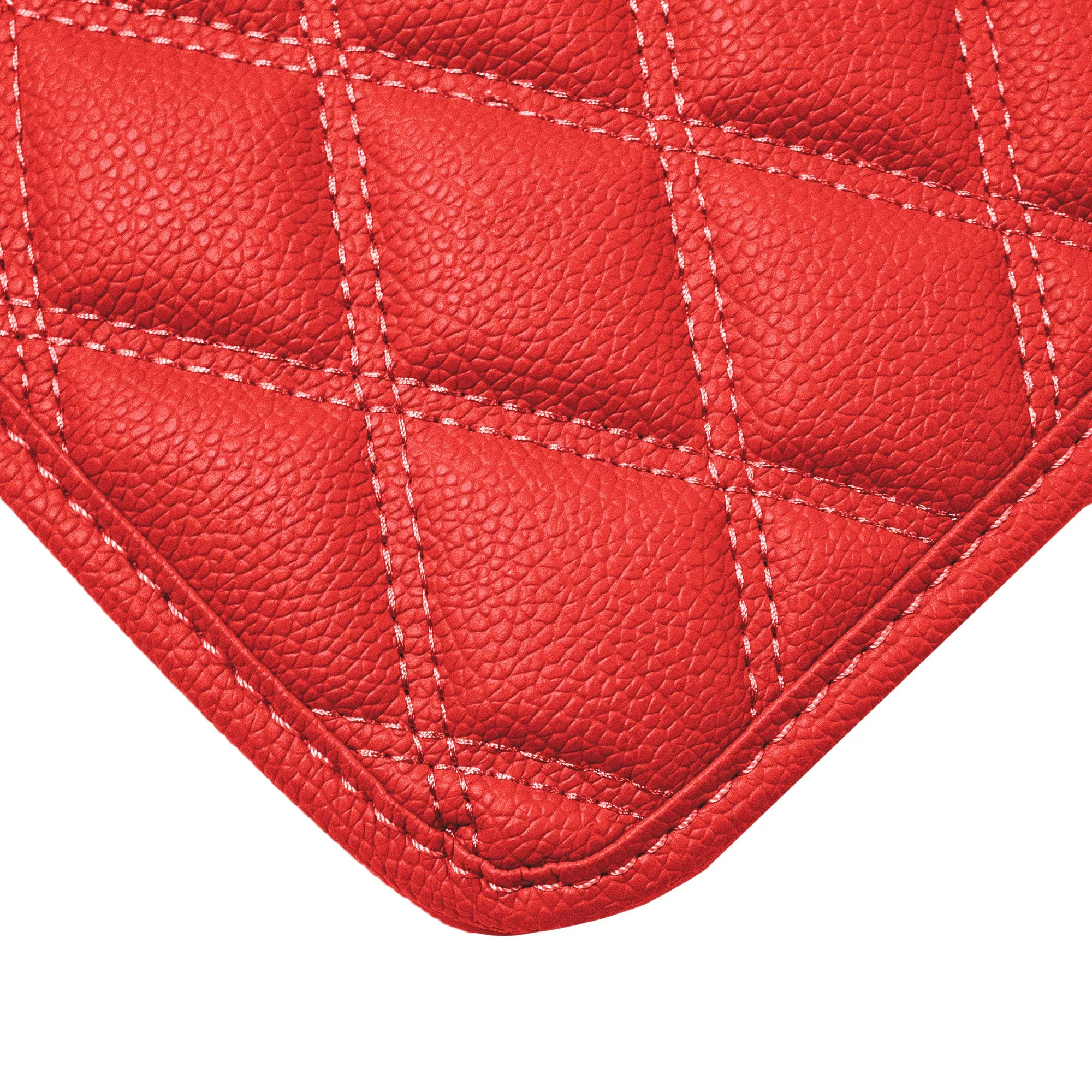 Deluxe Heavy-Duty Diamond Pattern Multi-Purpose Non-Slip Faux Leather Cargo Liner Red, 46
