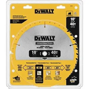 DEWALT DW3114-10-Inch Miter / Table Saw Blade, Atb, Thin Kerf, 5/8-Inch Arbor, 40-Tooth