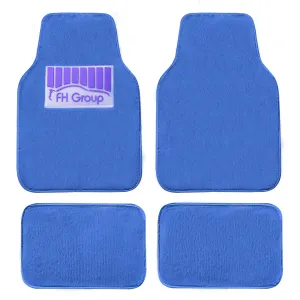 Doe16 Faux Rabbit Fur Non-Slip Floor Mats - Full Set Blue