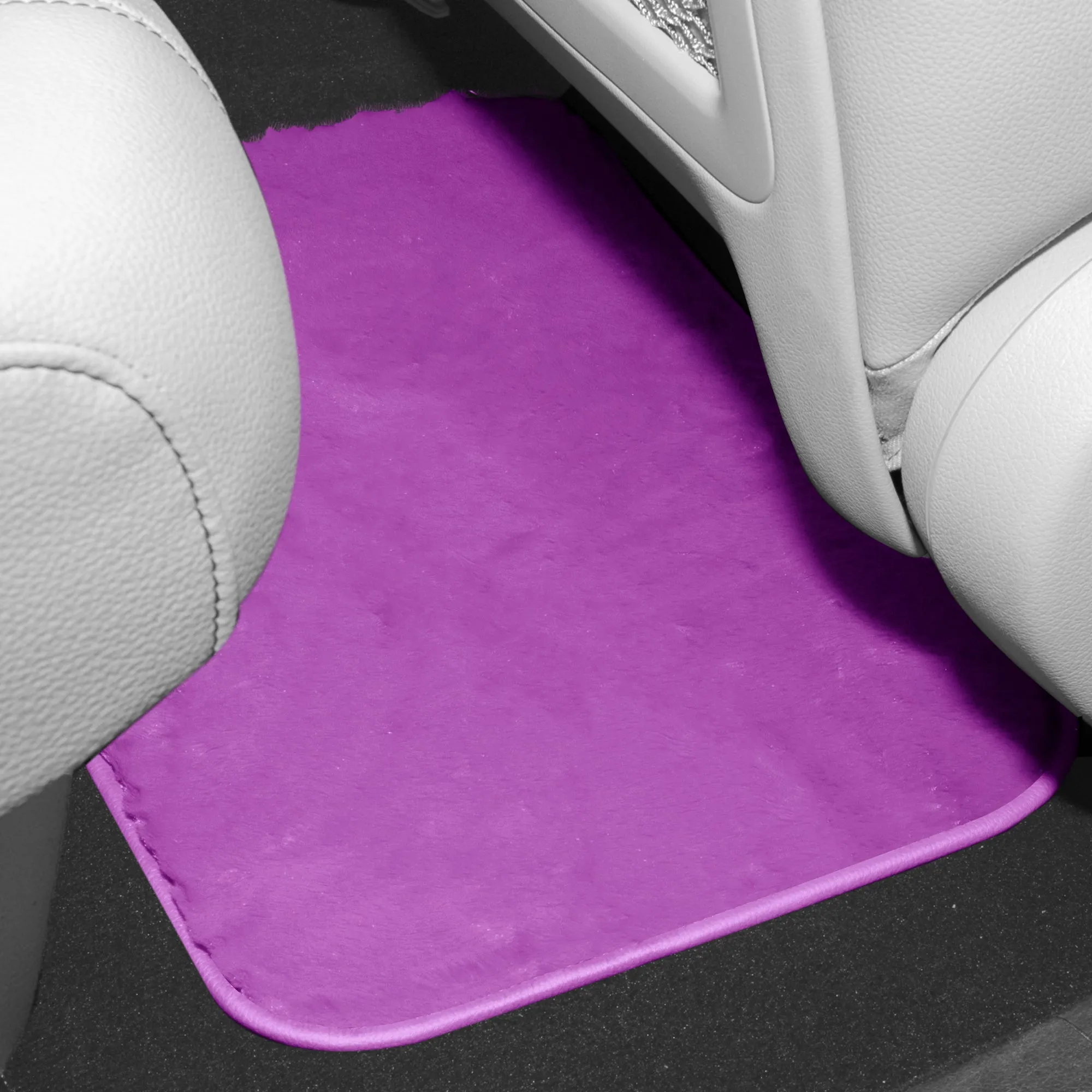 Doe16 Faux Rabbit Fur Non-Slip Floor Mats - Full Set Purple