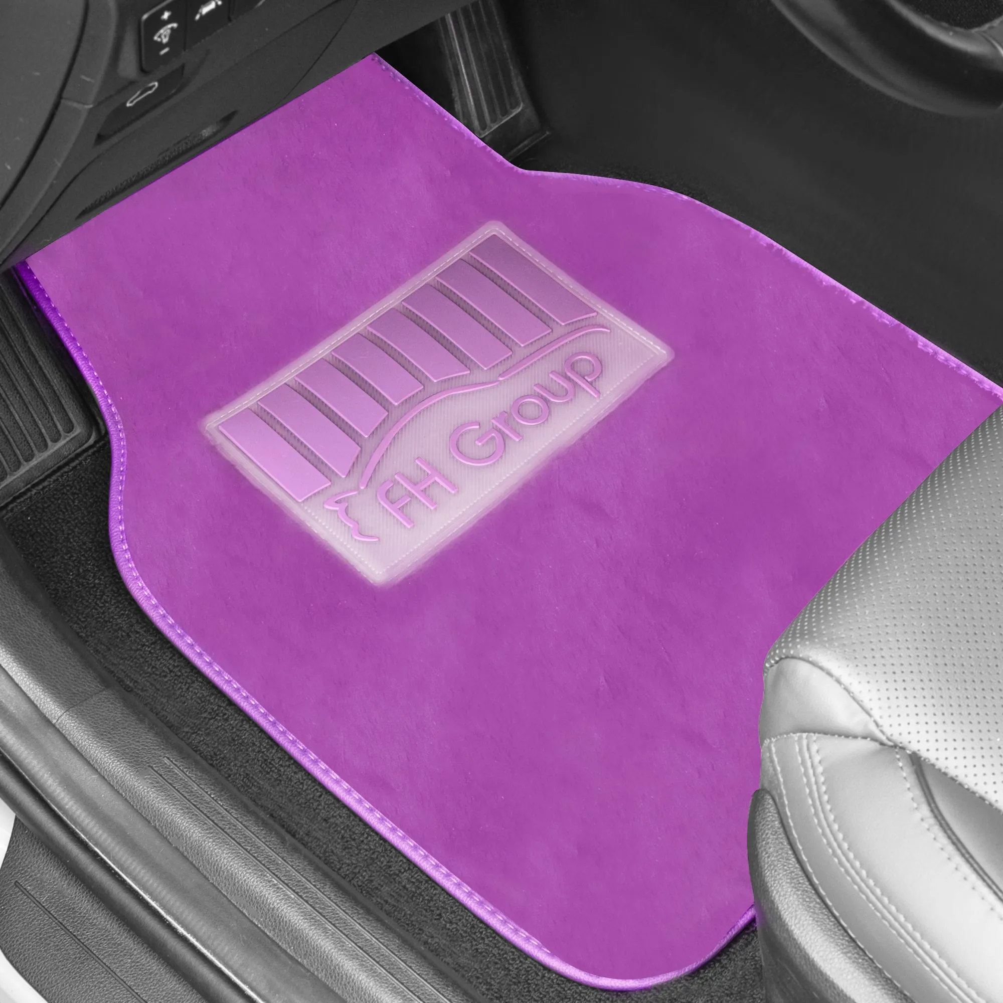 Doe16 Faux Rabbit Fur Non-Slip Floor Mats - Full Set Purple